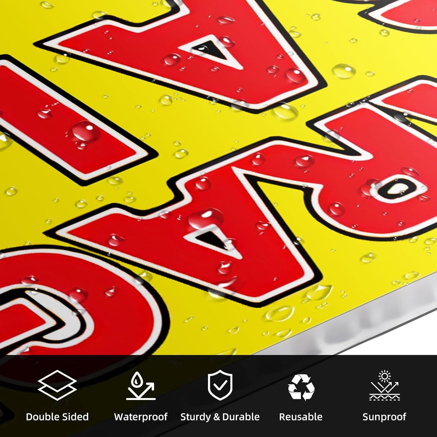 Garage Sale Sign, Large Size 24" x 16" Garage Sale Signs with Stakes, 3PCS Double-Sided Large for Sale Sign with Directional Arrow, Corrugated Plastic Weatherproof Suitable for Yard Sale