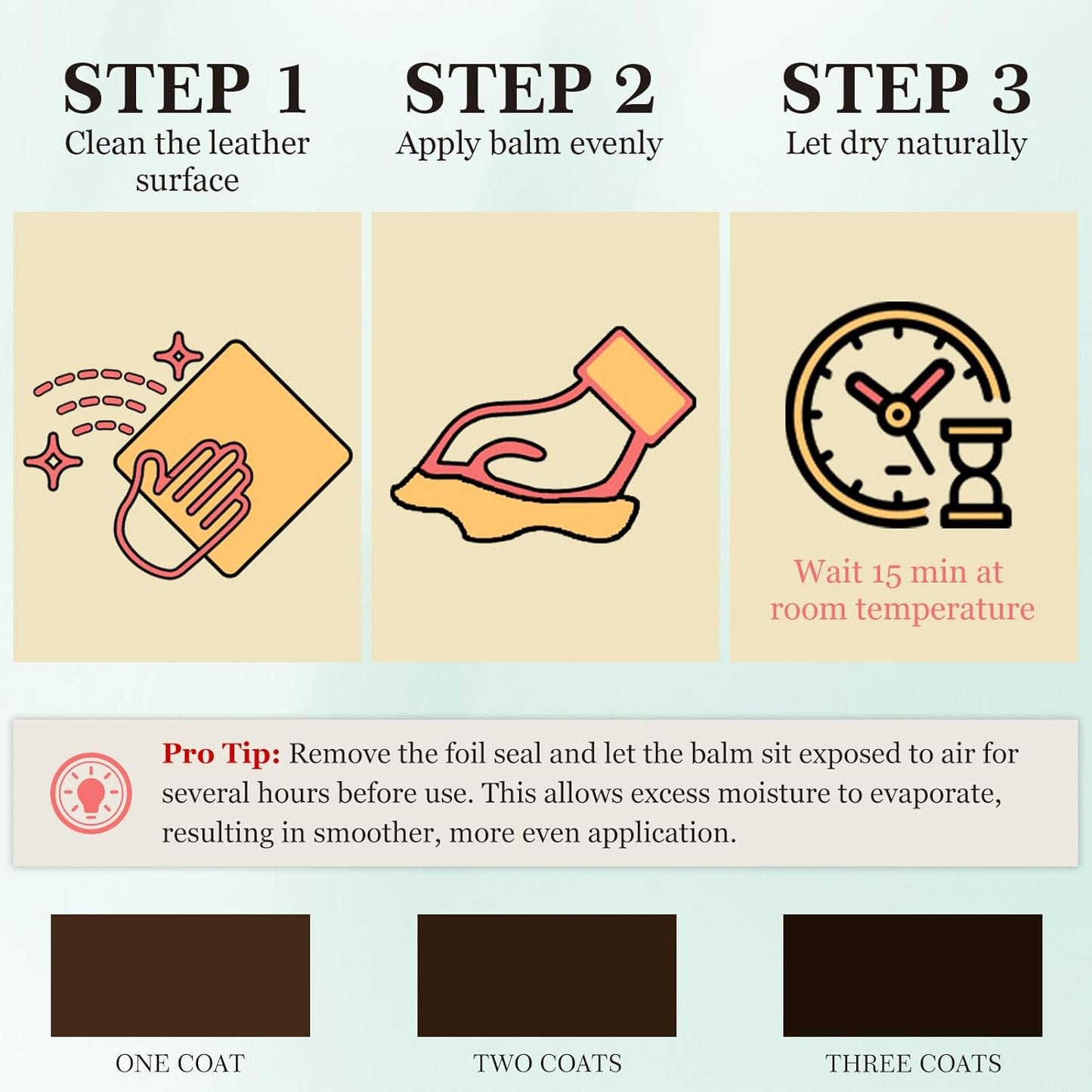 Leather Color Restorer, Leather Recoloring Balm, Scratch Remover, Leather Dye, Leather Paint with Leather Conditioner, Leather Repair Kit for Furniture Couches Car Seats Shoes, Medium Brown