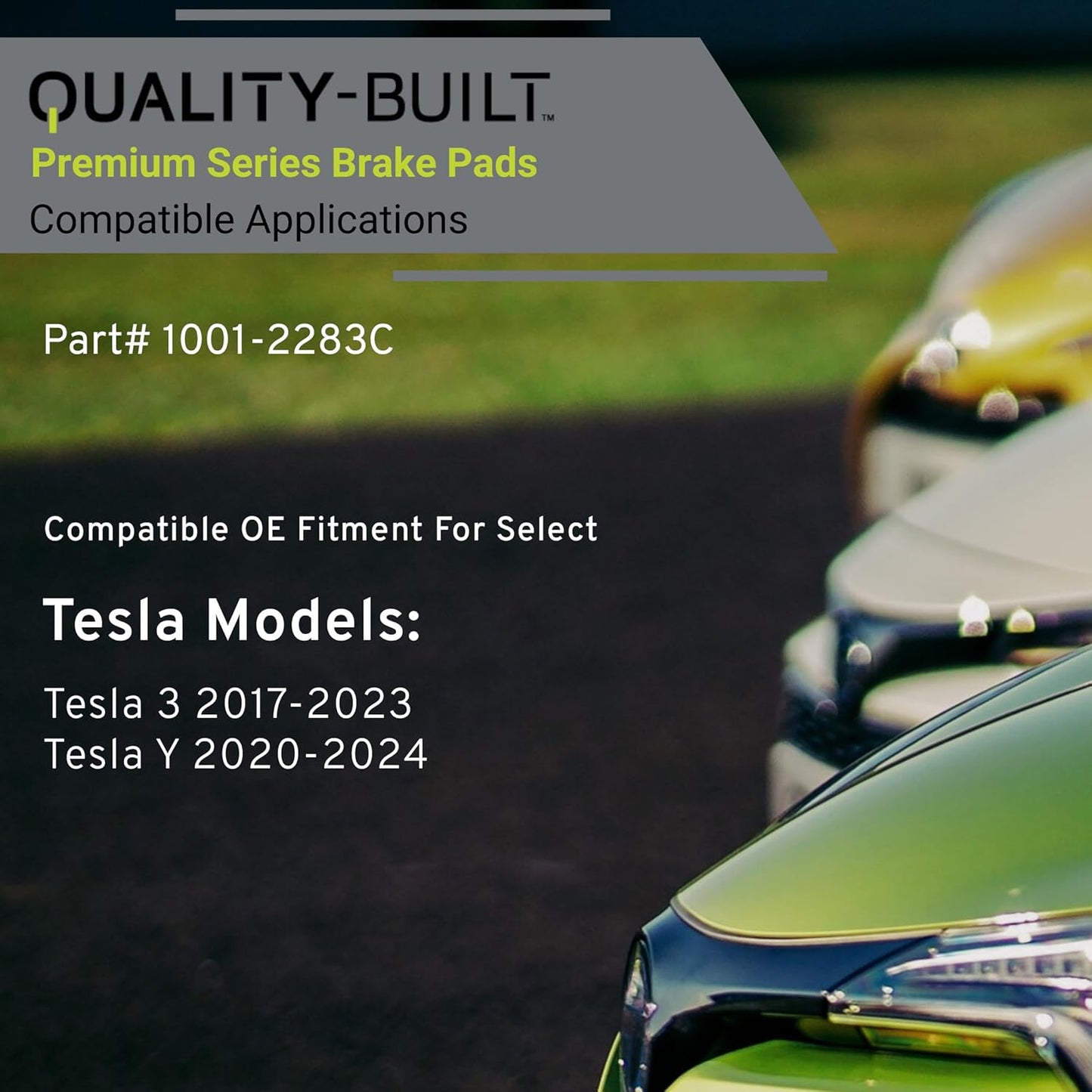 Premium Ceramic Rear Brake Pads (1001-2283C) Compatible with Tesla 3 2017-2023, Tesla Y 2020-2024