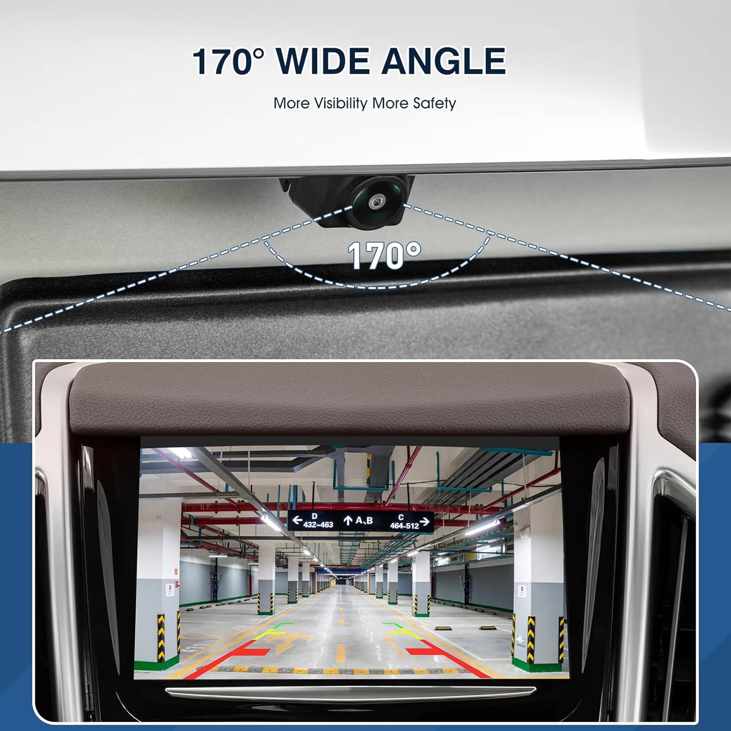 Rear View Backup Camera Fit for Cadillac SRX 2010-2016, Reversing Parking Assist Camera OE Replacement 20910350 15926122 22915398 (6 Plug pin Holes)