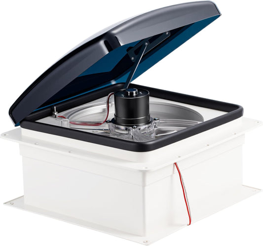 12V RV Roof Fan Vent 14'' 10 Speed Reversible Manual Lift (NO REMOTE)