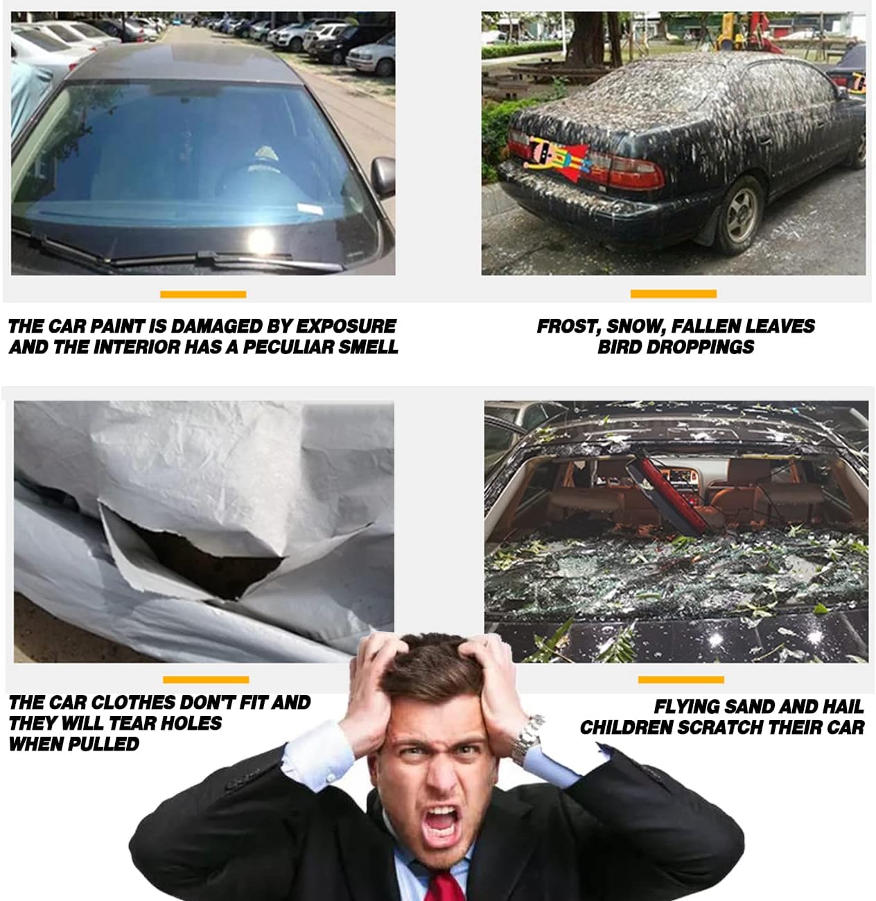 TUCAREST 6 Layers Full Car Cover for SUV- Waterproof, Insulated, Anti-UV, Snow-Proof, Anti-Wind, All-Weather, Thickened Protection, up to 189 in