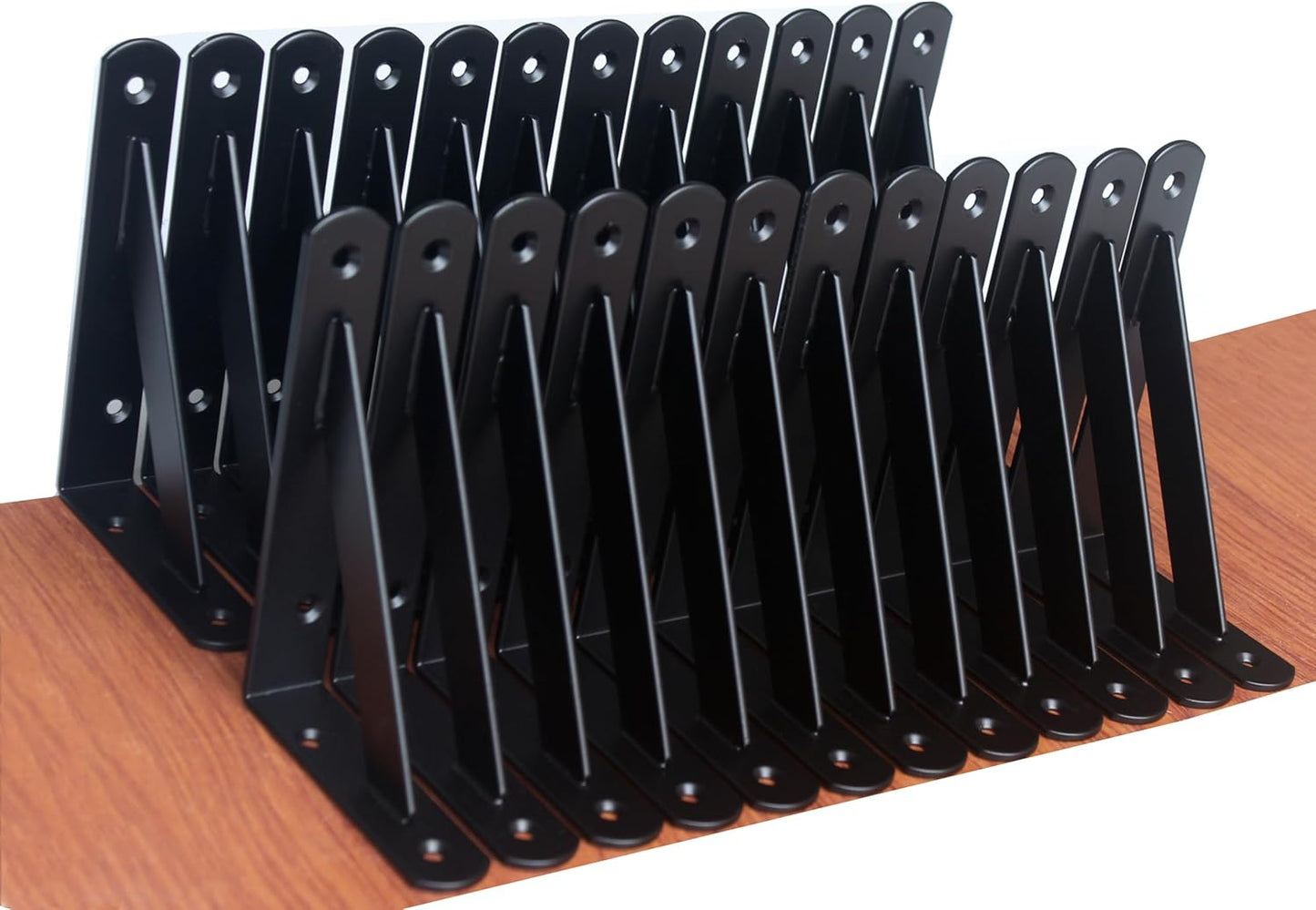 24 Pack L6 x H 4" Black Heavy Duty Shelf Brackets with Screws Metal Shelf Brackets Shelf Support Angle Brackets for Shelves L Brackets Heavy Duty Floating Shelf
