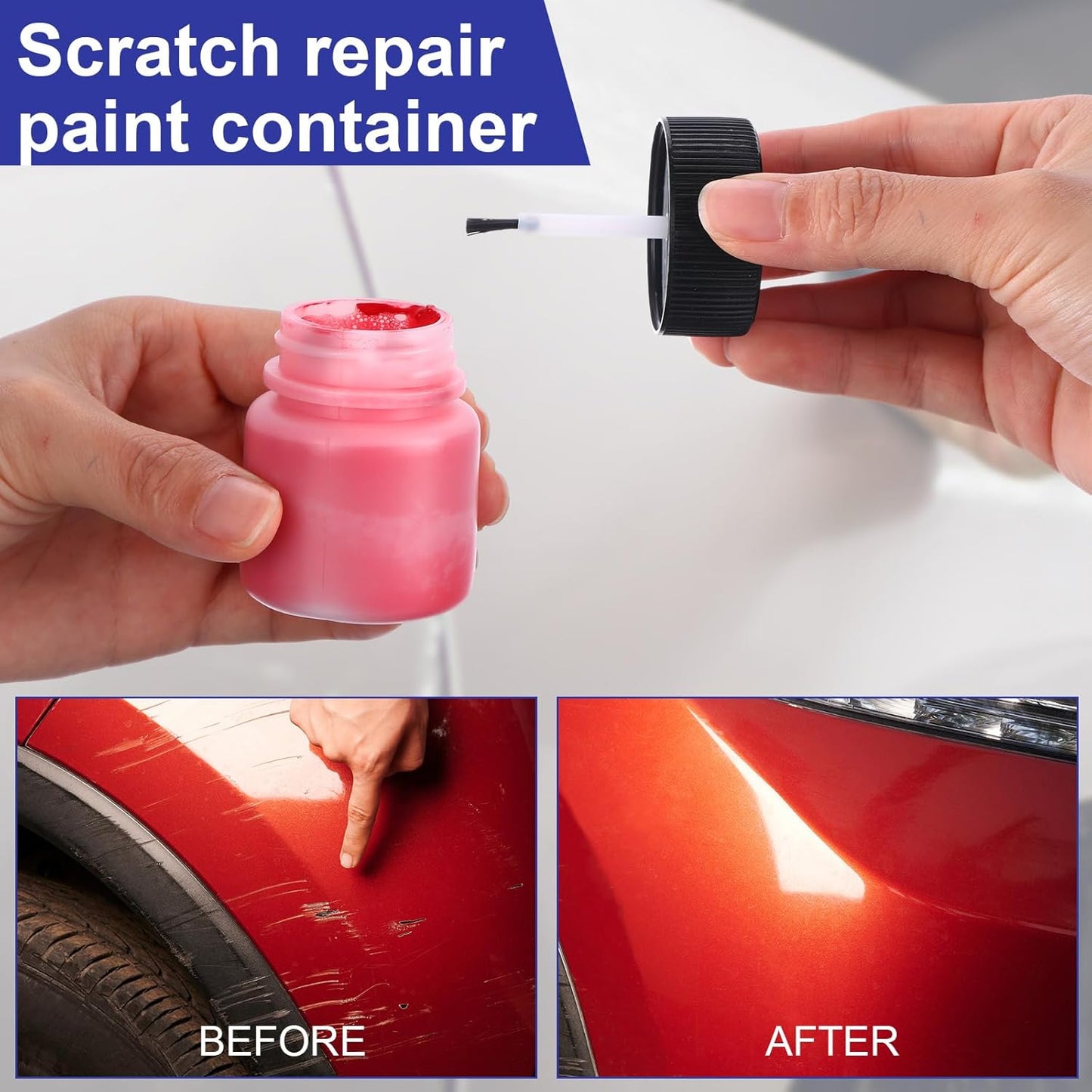 Maxcheck 180 Pcs Empty Touch Up Paint Bottles Container 1oz 30ml Reusable Small Paint Bottles with Brush Applicator and Mixing Ball for Fix Chips Scratches Auto Car