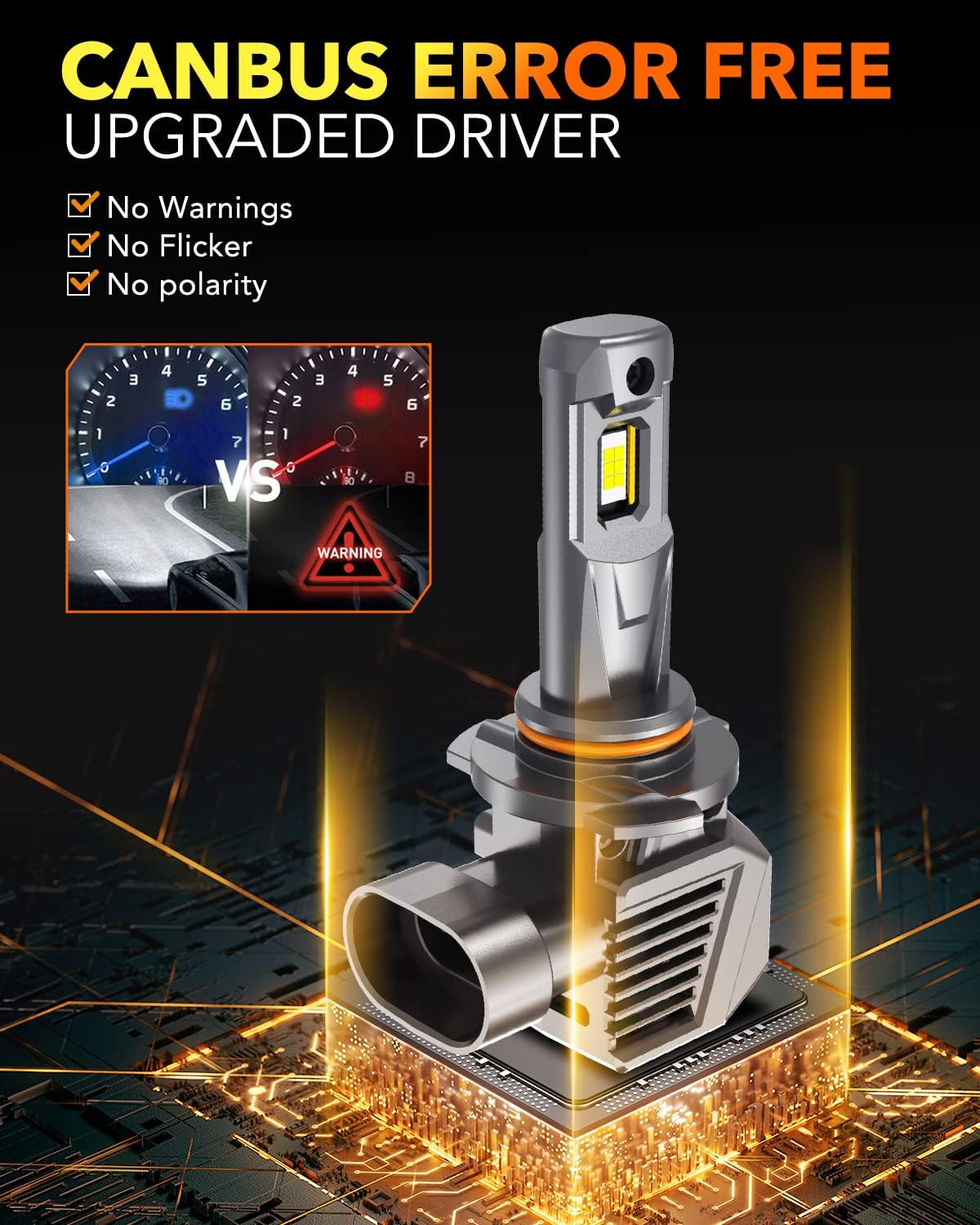 OXILAM 9005/HB3 Bulbs - 900% Brighter 50,000LM Daylight Vision, 3 Min Quick Install, 70000H Lifespan, No Flicker, 99% Compatibility