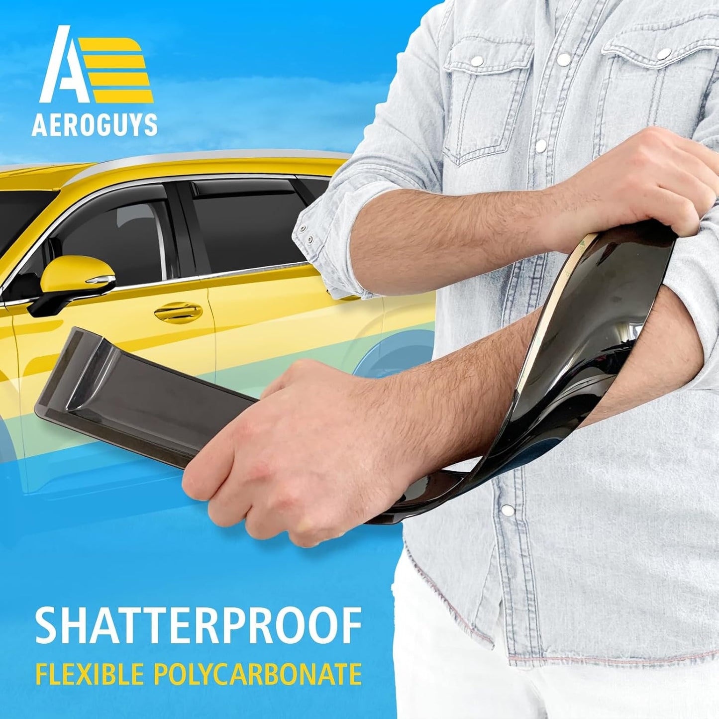 Extra Durable Window Deflectors in-Channel Window Visors Rain Guards Fit for Hyundai Santa Fe 2019-2023, Sun Visors, Wind Vent for Shades, Exterior Car Accessories - 4pcs. AG0728