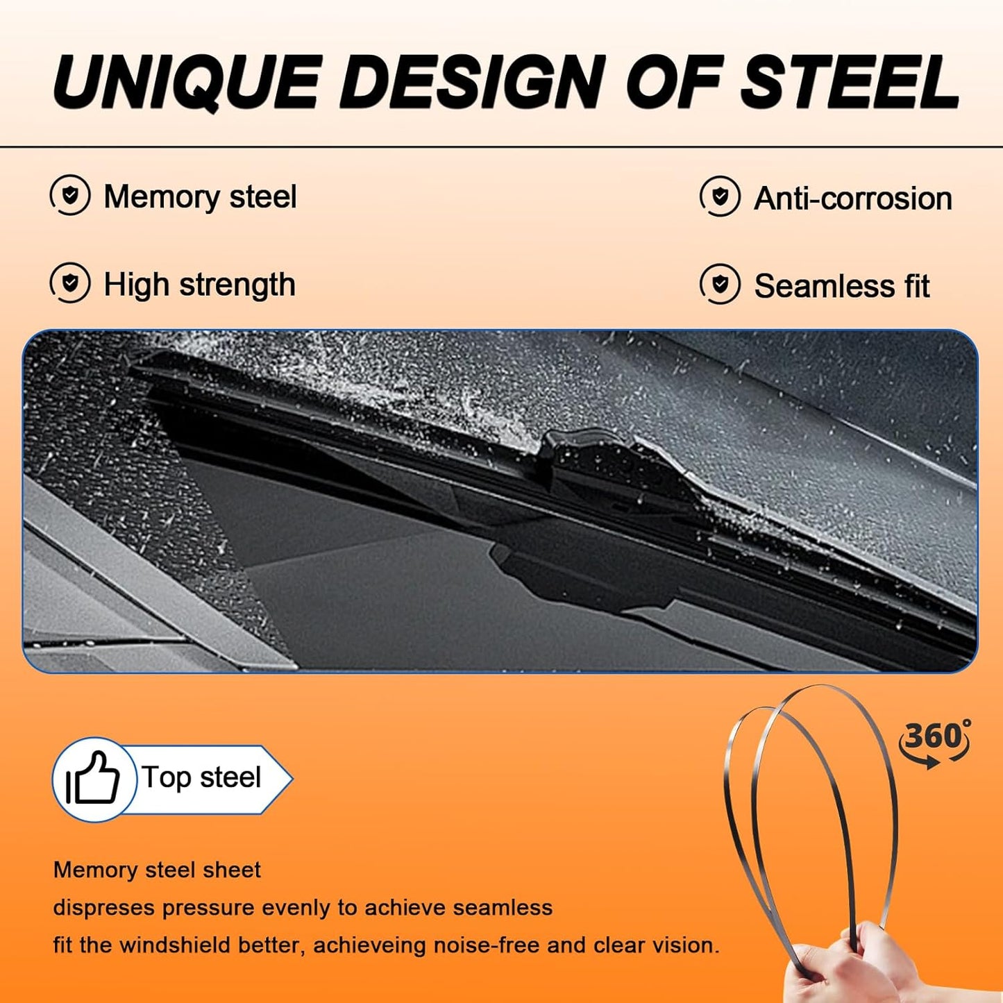 HULADAED® 20'' 20'' 12'' Windshield Wipers Replacement for Escape 2012 2011 2010 2009 2008,Silicone Front Rear Wiper blades for MY Car-All Weather & Quiet(3 PACK)