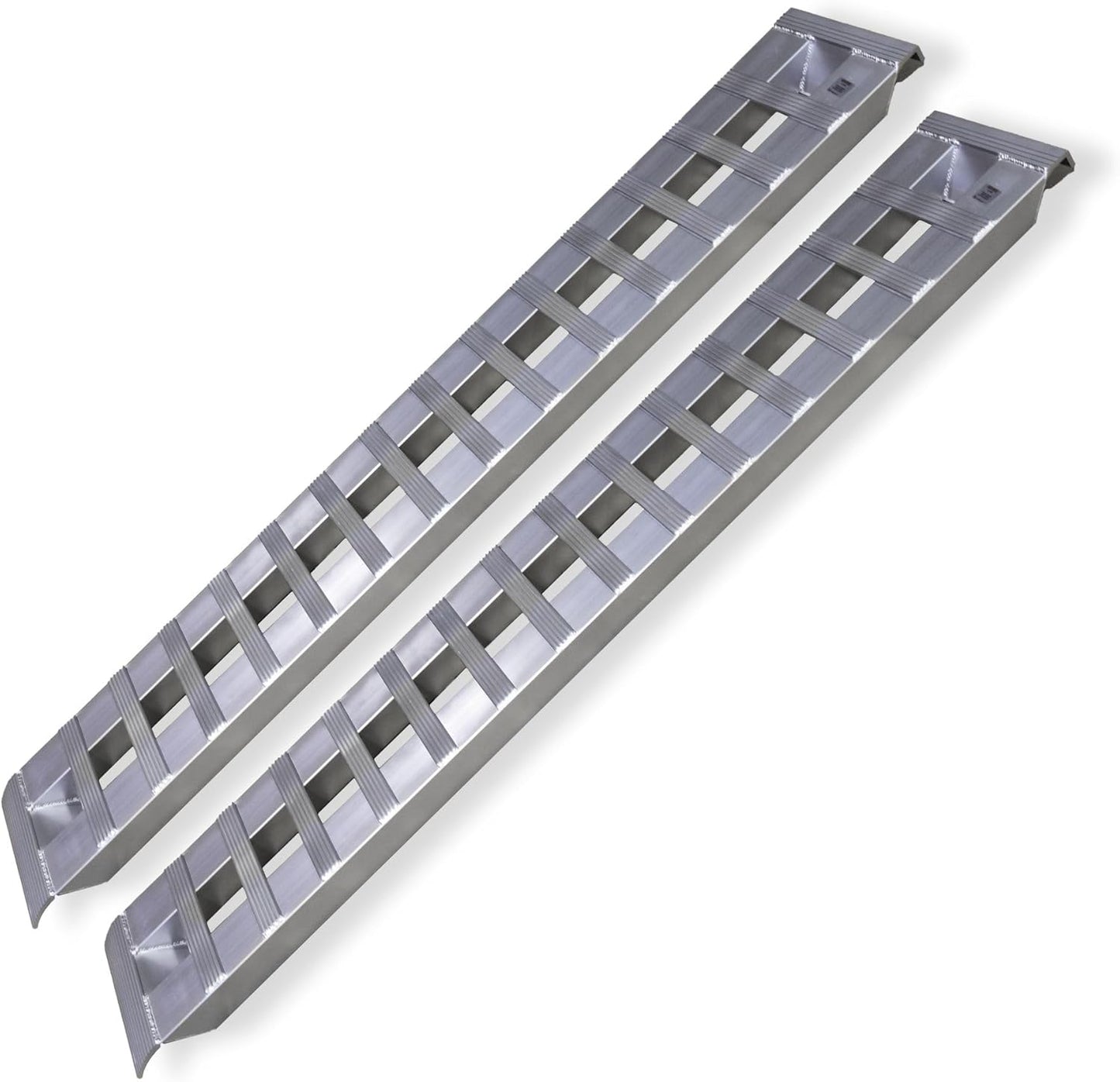 GEN-Y Hitch Heavy Duty Aluminum Loading Ramps - Set of 2, 6 Foot Long x 14 Inches Wide, 6000 lbs Capacity, Hybrid Hook and Plate Ends, Serrated Cross Rungs for Maximum Traction