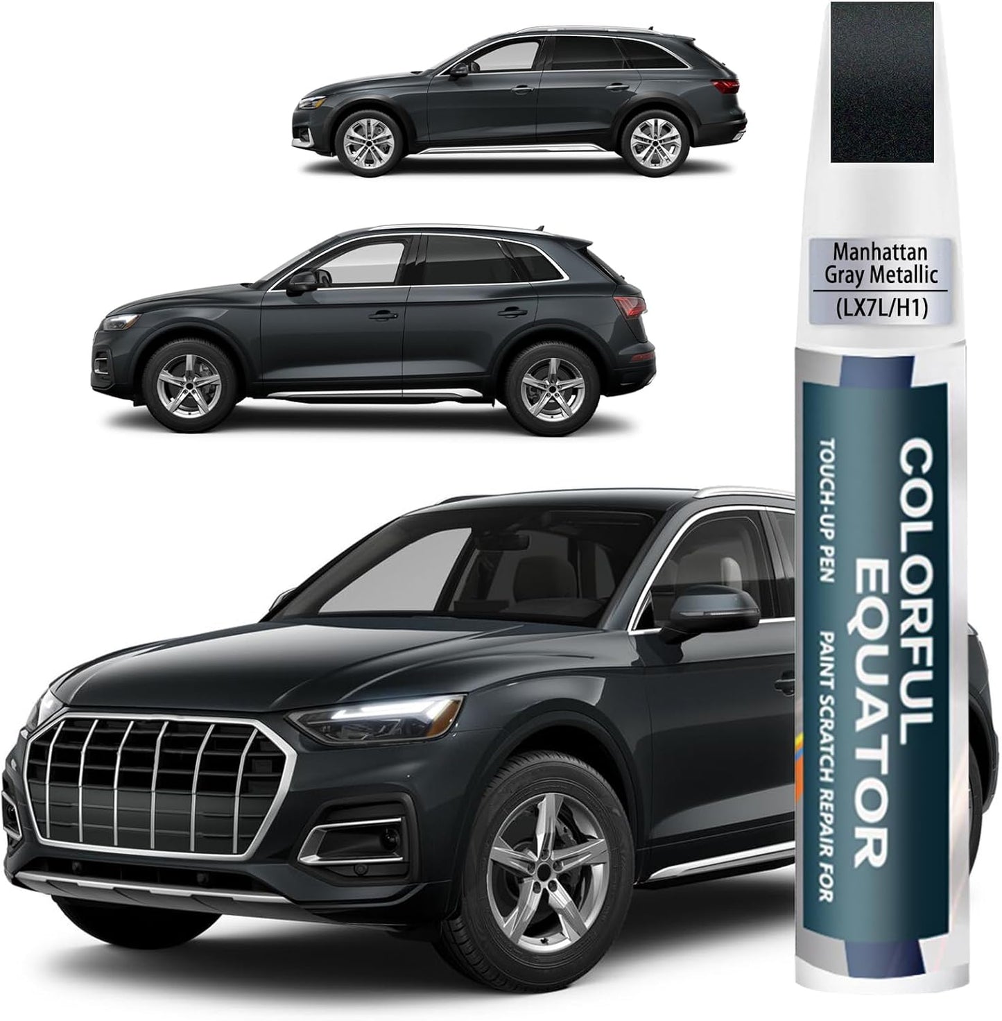 Manhattan Gray Metallic(LX7L/H1) Touch Up Paint Compatible with Audi, Car Paint Pen Scratch Repair Two-In-One Touch Up Paint, Premium Car Scratch Remover for Deep Scratches