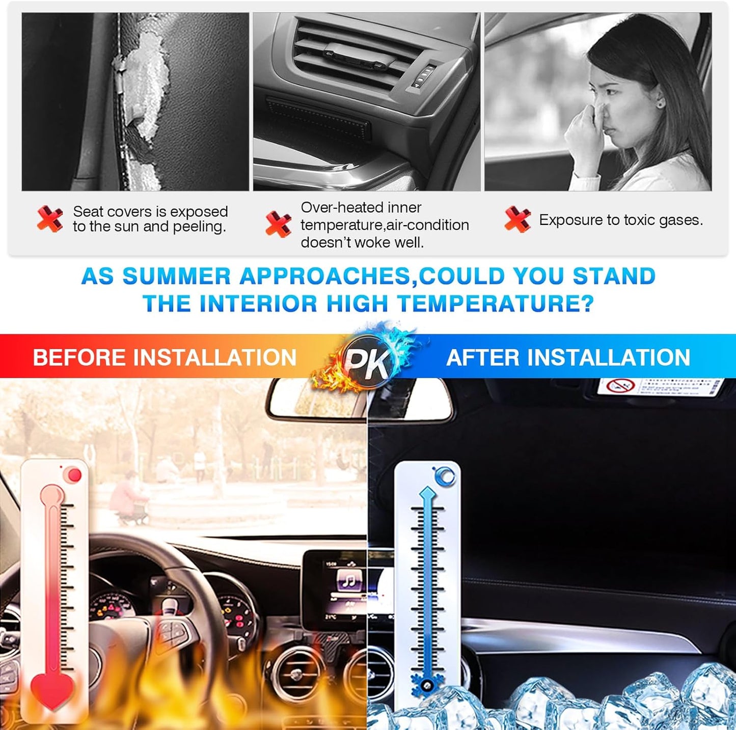 KUST Windshield Sun Shade for 2024 2025 2026 Toyota Grand Highlander Accessories Front Custom Fit Window Sunshade Sun Visor Protector Foldable Blocks UV Rays Keep Car Cooler