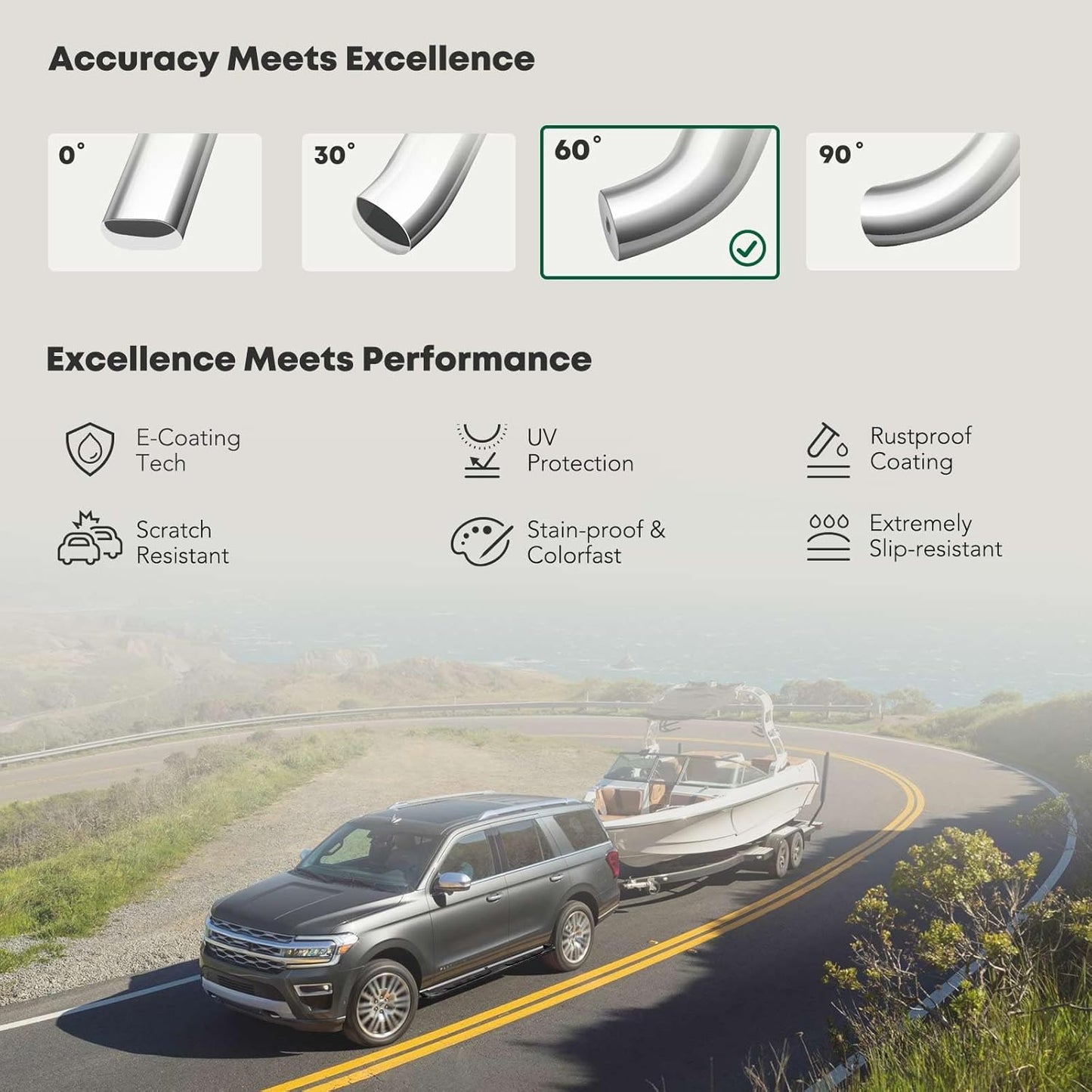 YHTAUTO 4 Inch Running Boards Side Steps Fit Chevy Silverado/GMC Sierra 2007-2018 1500 & 2007-2019 2500 HD 2007-2018 3500 HD, 2019 Silverado/Sierra 1500 Limited Extended/Double Cab Exclude C/K Classic