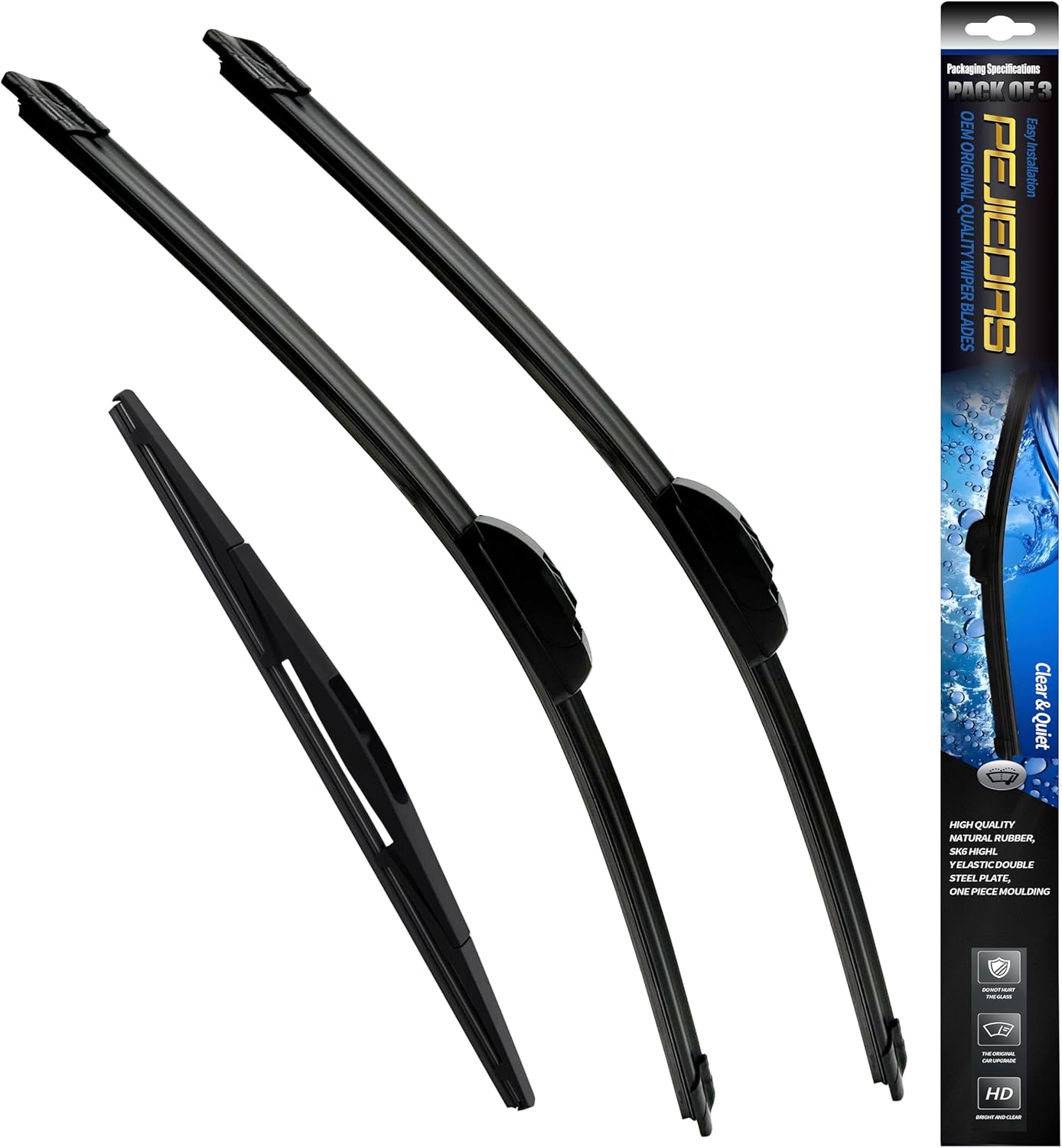 Set of Wiper Blades, Front Wiper + Rear Wiper Blades for Subaru Forester 2012-2018/Subaru Outback 2015-2019 (26 inch + 17 inch + 14 inch Wiper Blades) OE Original Style