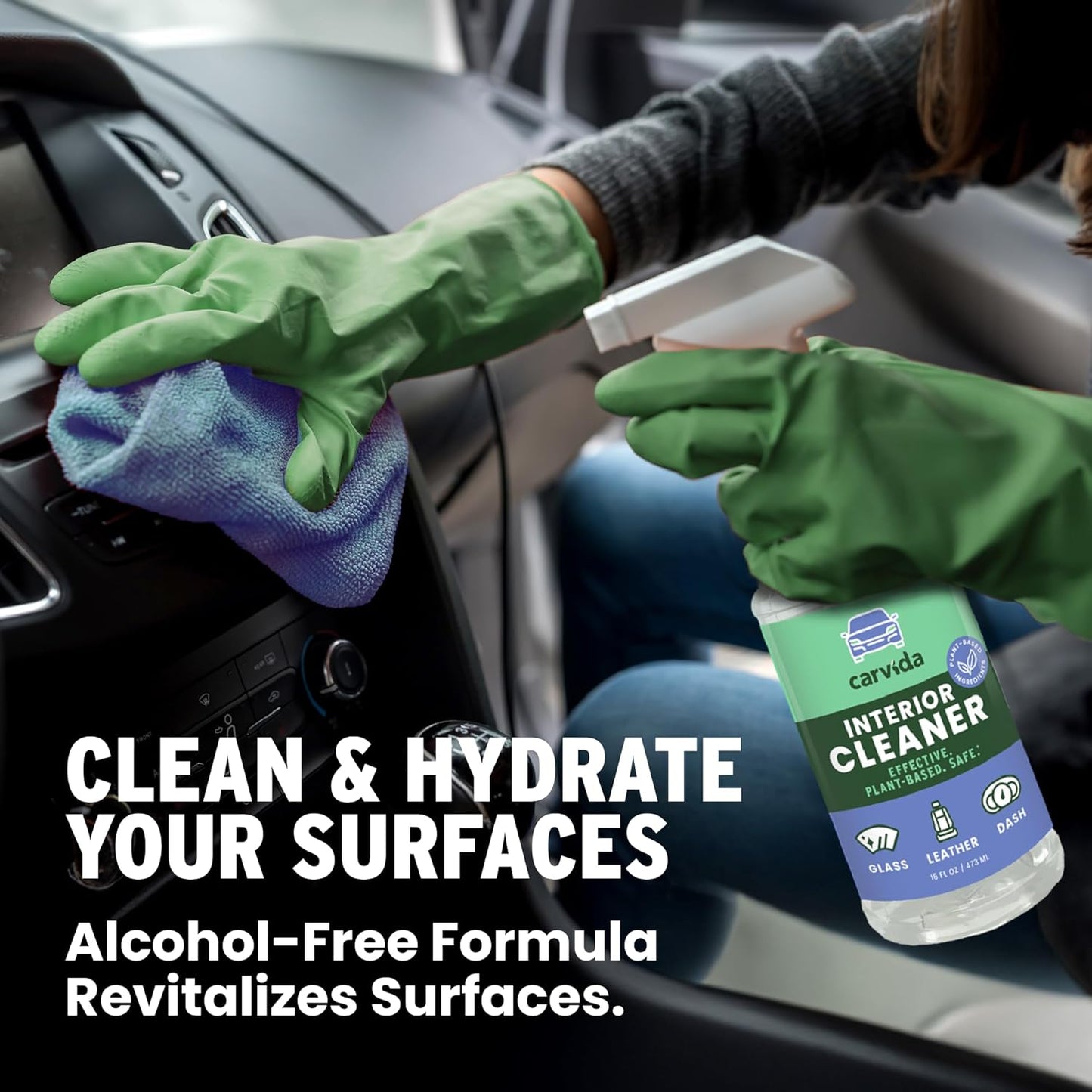 Interior Cleaner, All-Purpose Car Cleaning Spray, Natural Grapefruit Scent, 16oz