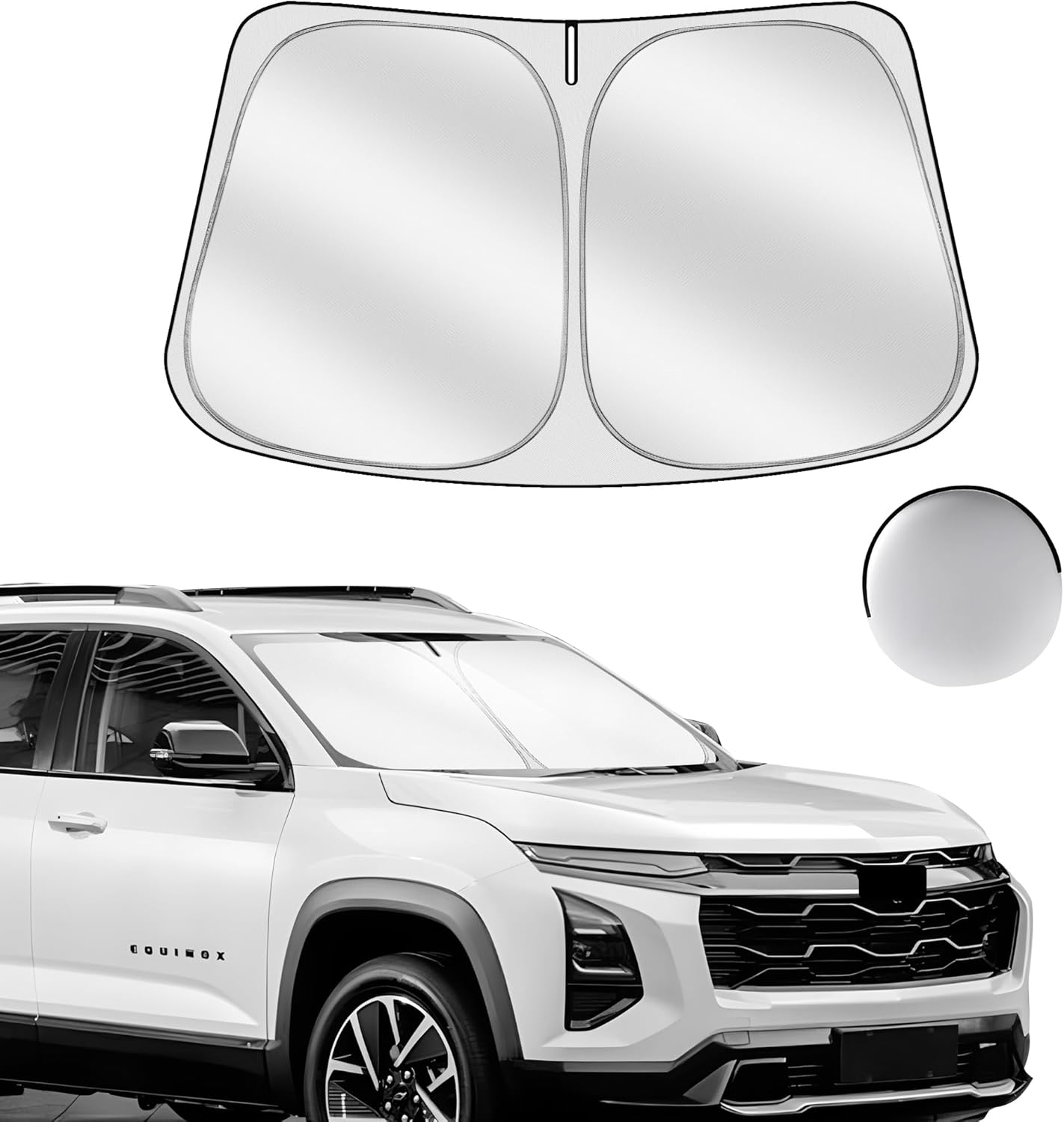 Windshield Sun Shade for Che-vrolet Chevy Equinox 2025 2026 Foldable Sunshade Custom Fit Front Window Car Interior Accessories Protector Blocks UV Rays