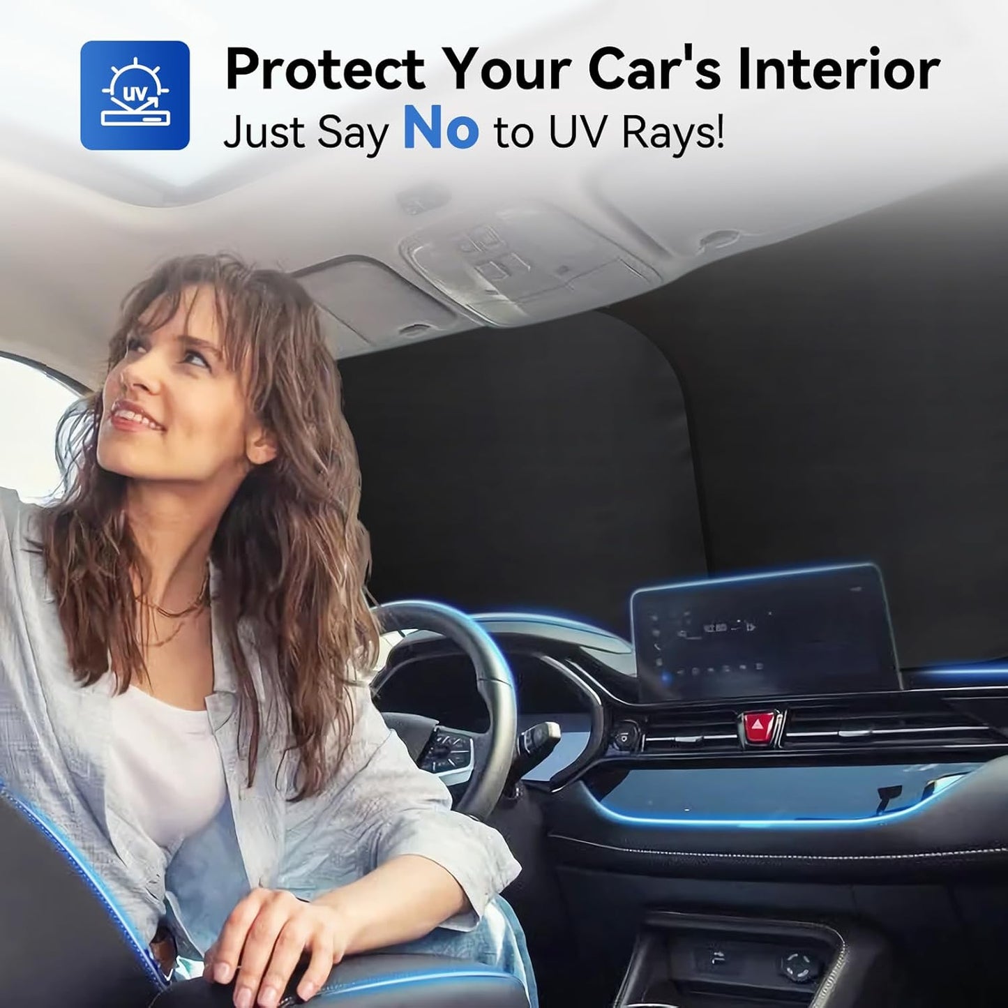 ARANA Car Windshield Sun Shade 2 Pack丨240T Thickened Front Window Sunshades Blocking 99% UV & Heat丨2025 Upgrade Sun Visor Keeps Trucks Interior Cool Universal Fit for Truck, SUV, Van, Small 36"x32.5"