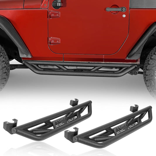 u-Box JK 2-Door Side Steps Running Boards, Drop Tubular Nerf Step Bars w/Non-Slip Pad for 2007-2018 Jeep Wrangler JK 2-Door