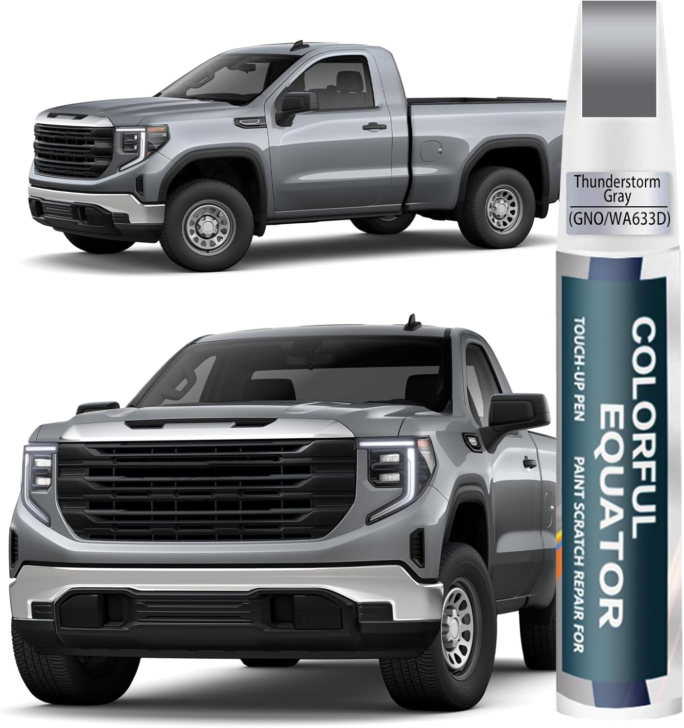 Thunderstorm Gray(GNO/WA633D) Touch Up Paint for GMC, Car Paint Pen Scratch Repair Two-In-One Touch Up Paint, Premium Car Scratch Remover for Deep Scratches