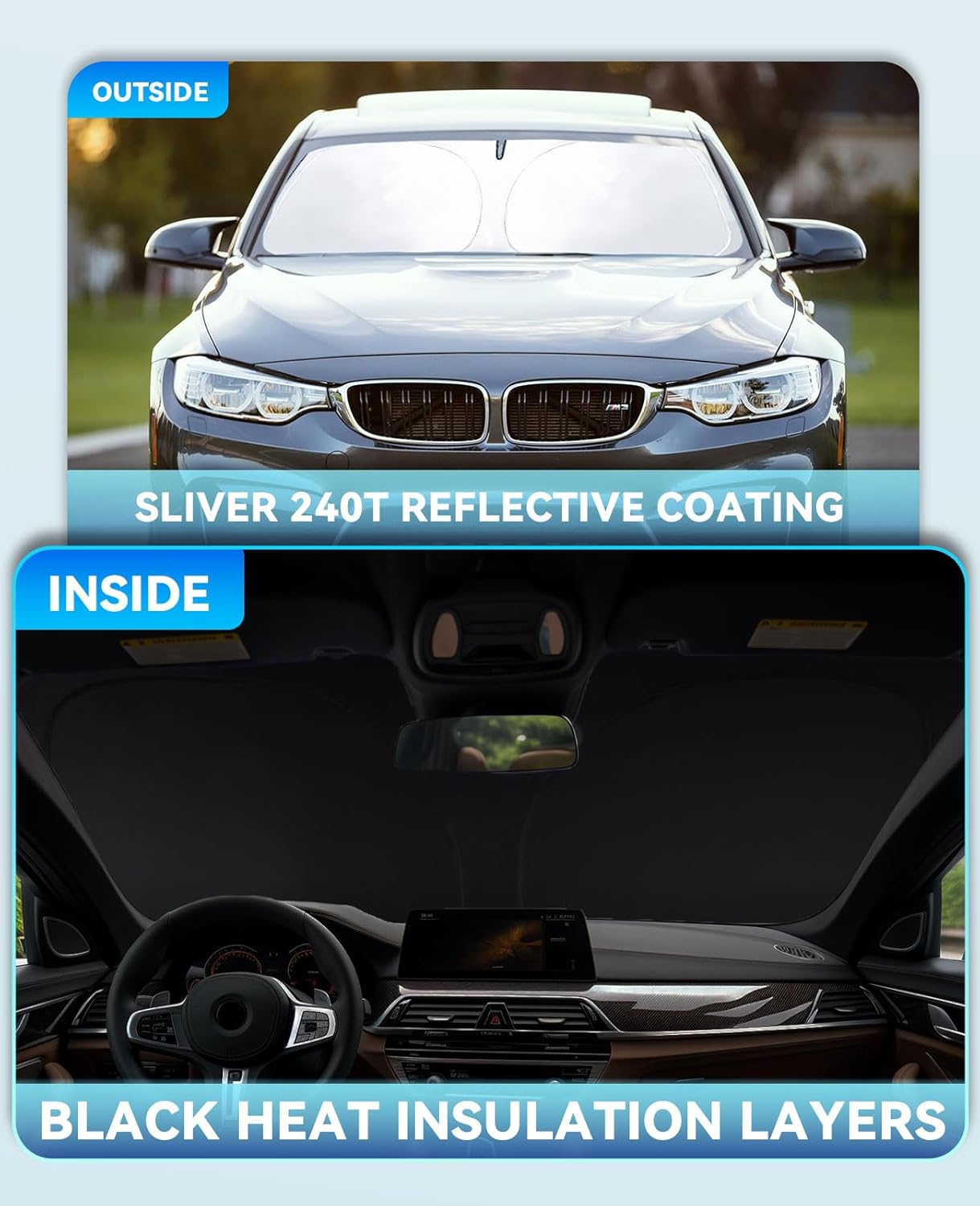 Sun Shade for Corolla Cross Windshield Sunshades Cover Custom Fit 2022-2023 2024 2025 2026 Toyota Corolla Cross (Not for Corolla) Accessories Front Window Shields Sun Visor Protector Blocks UV Rays