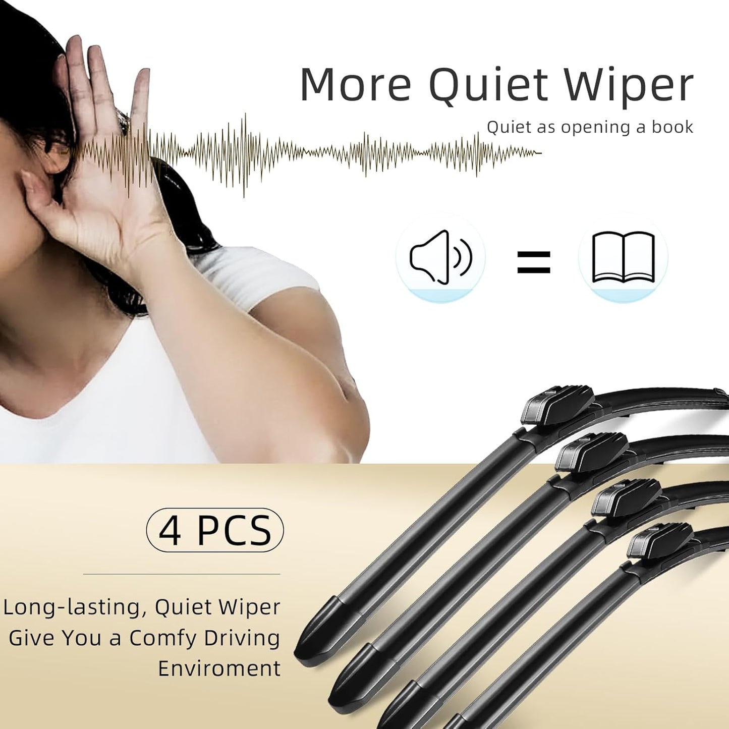 Windshield Wipers, 26"+17" Wiper Blades, Compatible with Subaru Forester 2024-2019, Cadillac SRX 2016-2010, BMW M6 2019-2014 Windshield Wiper Blades, Double Service Life (Set of 4)