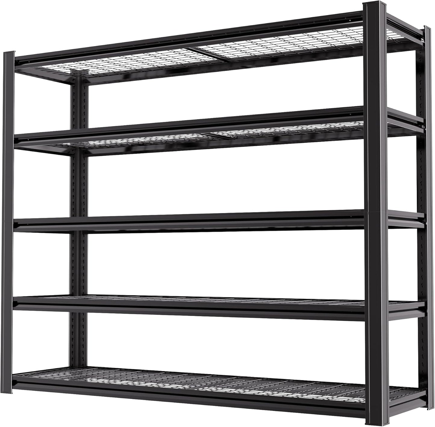 62" W x 24" D x 72" H Garage Shelving Heavy Duty Metal Shelving 3500LBS Storage Shelves Adjustable Metal Shelves for Storage Industrial Garage Shelves for Warehouse Basement (5T 72*62*24)
