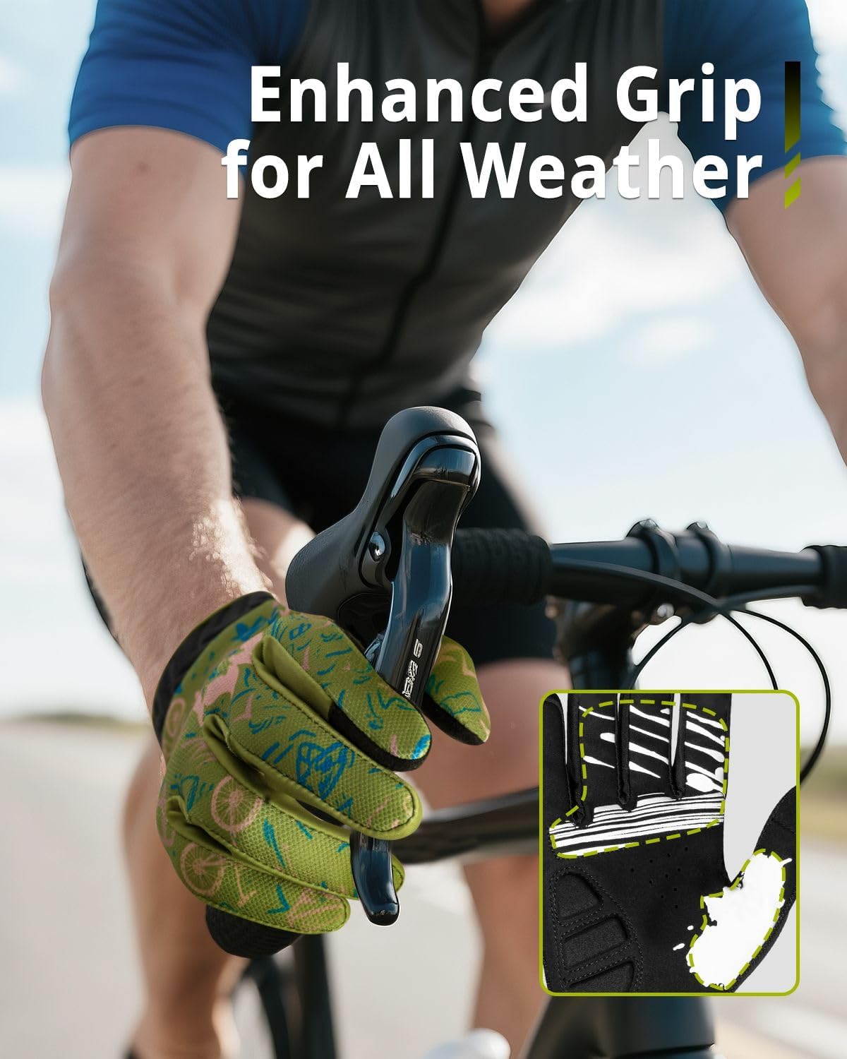 RIGWARL Skeleton Motorcycle Gloves Men Women Touchscreen, Non-Slip Mountain Bike Gloves for Men Cycling, Lightweight Dirt Bike Riding Bicycle Glove