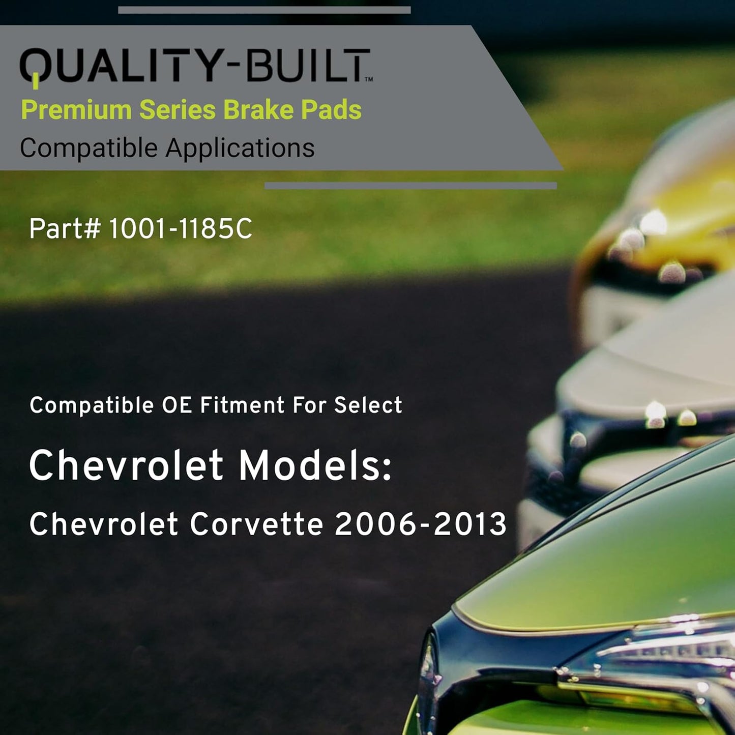 Premium Ceramic Front Brake Pads (1001-1185C) Compatible with Chevrolet Corvette 2006-2013