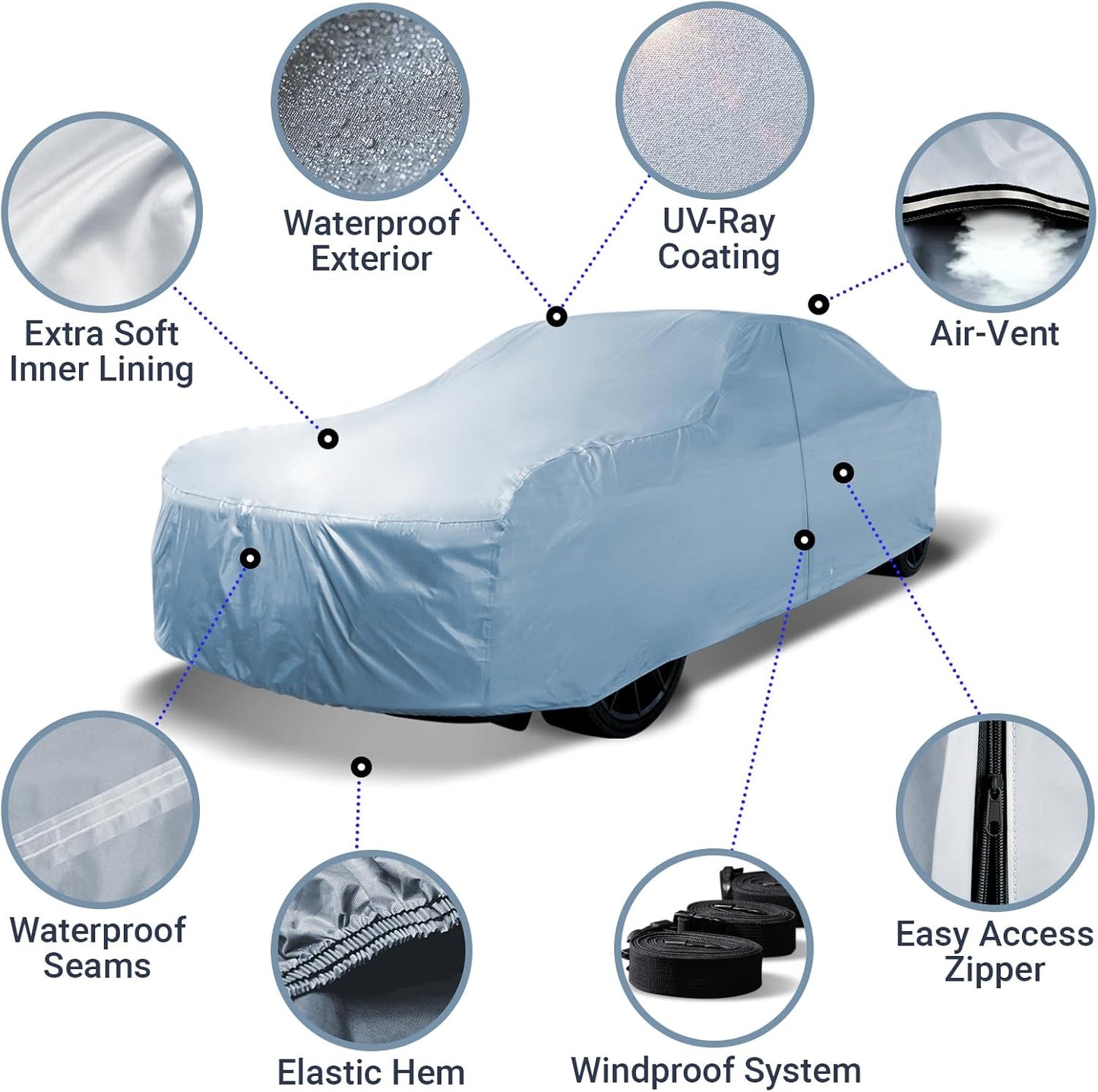 iCarCover Custom Car Cover for Porsche 930, 944, Turbo, Coupe, Convertible, Cabriolet, Waterproof All-Weather Rain Snow UV Sun Protector Full Exterior Indoor Outdoor Car Cover (Fits 1975-1991)