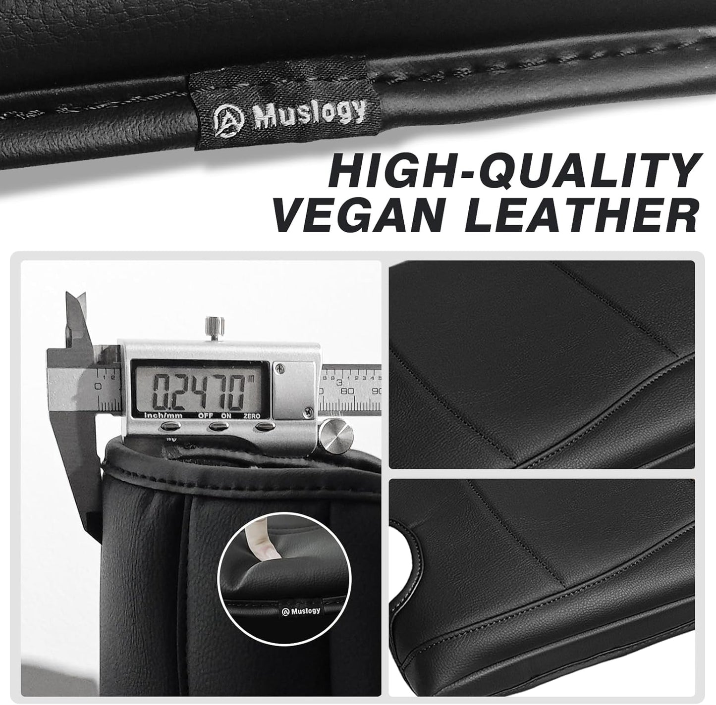 Muslogy Center Console Armrest Cover Compatible with Ford F-150 F150 2015-2024 2025 Comfort Armrest Pad Arm Rest Cushion Vegan Leather Protector Regular Thick(Jump Seat ONLY)