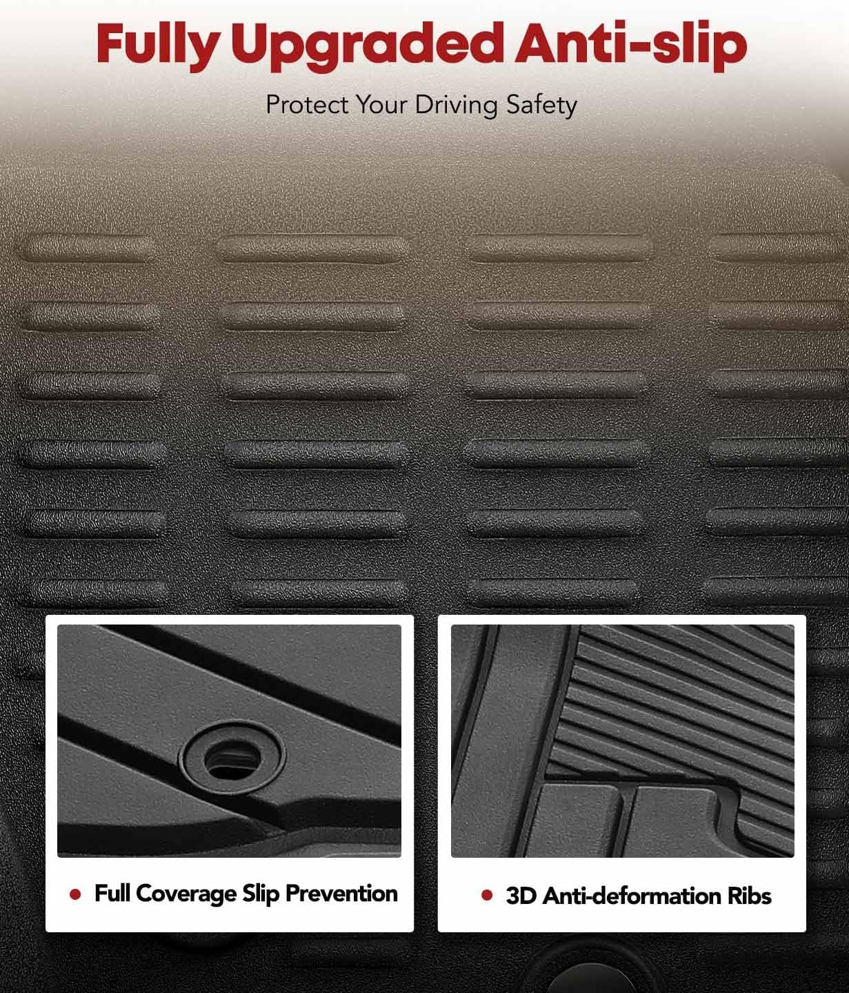 YHTAUTO Floor Mats Fit 2016-2020 Toyota Tacoma Access Cab, TPE All Weather Car Mats Waterproof Anti-Slip Odorless Floor Liner, Interior Car Accessories Front & 2nd Row Liner