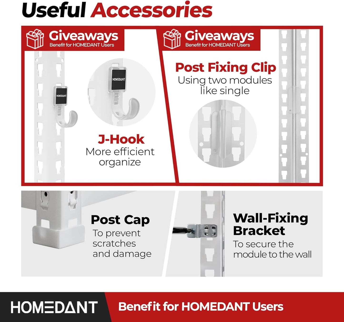 HOMEDANT White 5 Tier Laminated Boltless Heavy Duty Garage Storage Adjustable Wide Size Metal Shelving Unit Utility Rack Shelves Organization Shelf Shed Warehouse 47.7" W x 18.2" D x 71.3" H 1Pack