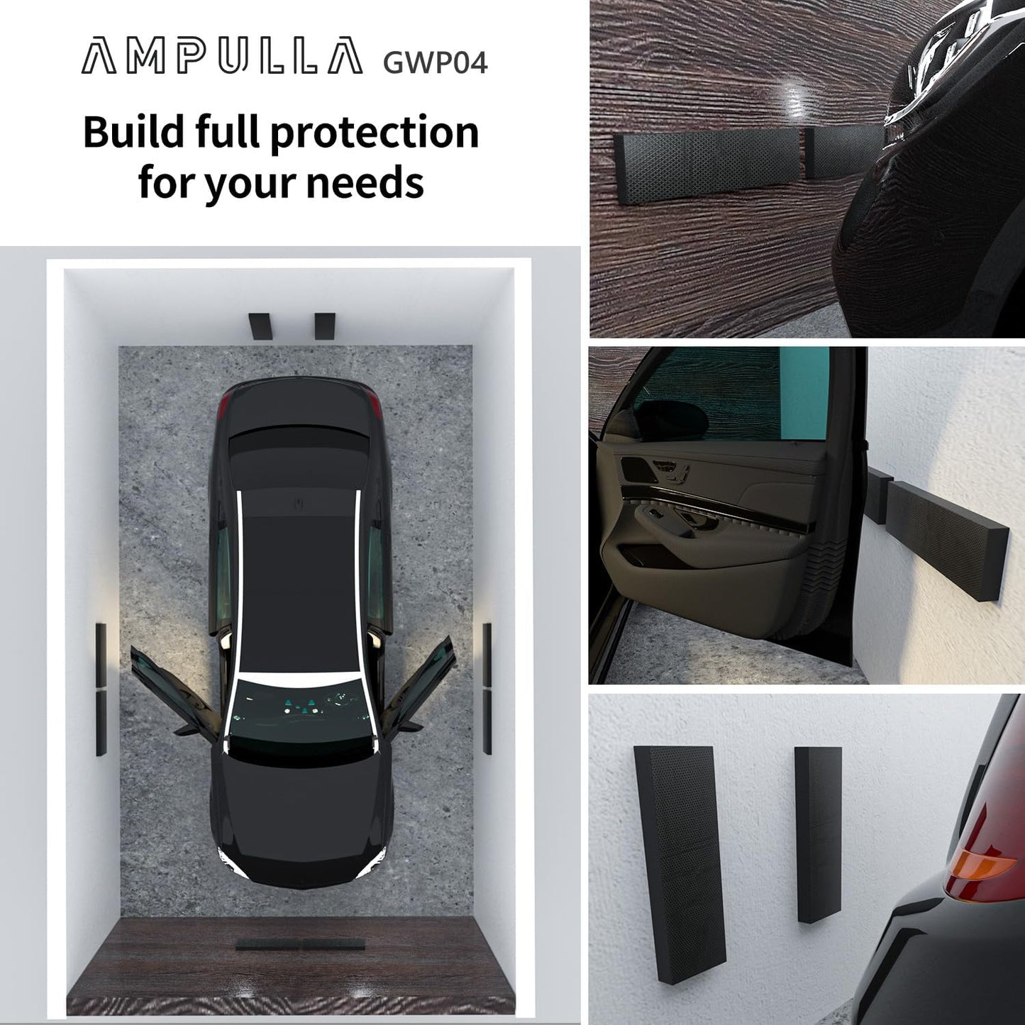 GWP04 Garage Wall Protector Car Door Protectors Bundle (Black & White & Wood Grain 20-Pack)
