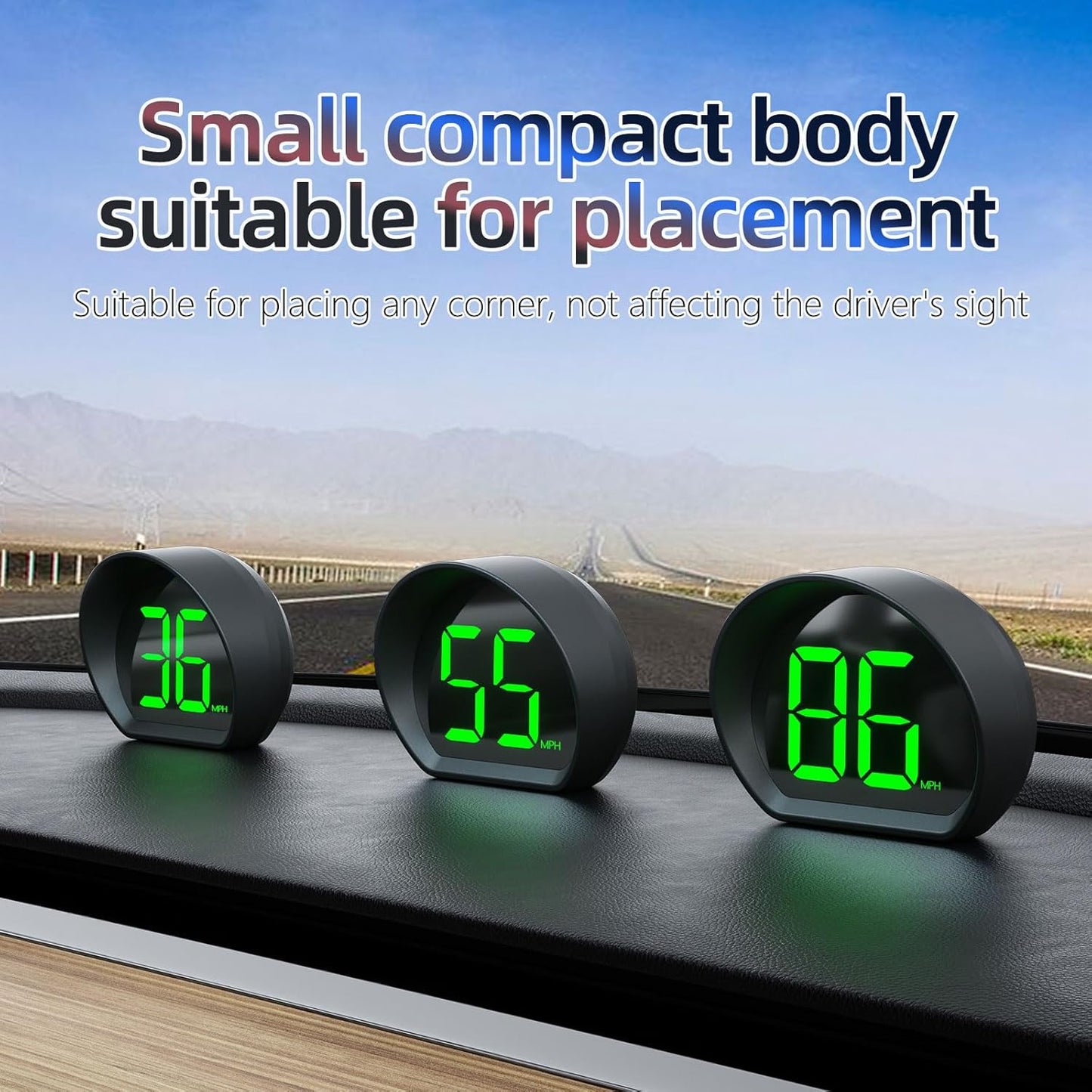 Car Mounted GPS Speedometer, Green Head up Display, Large Font and Automatically Adjustable Brightness, Universal USB Plug and Play Head up Display Suitable for All Vehicles