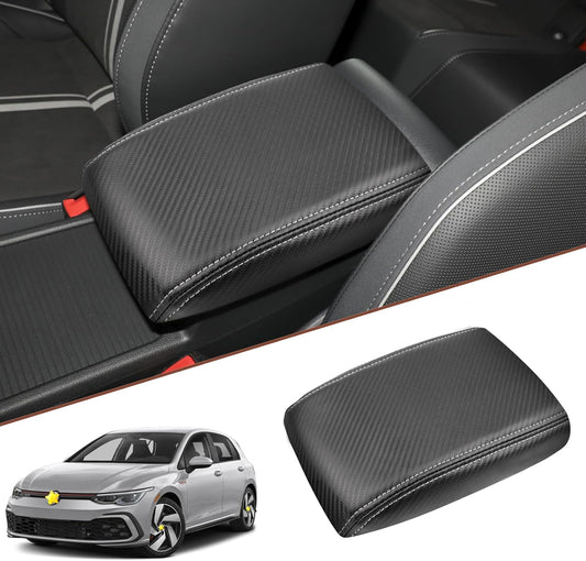 SKTU for 2020-2024 Volkswagen Golf Center Console Cover 2023 2024 Golf Armrest Cover Volkswagen Golf 2023 2024 Accessories 2023 2024 Golf Seat Box Cover 2023 Golf Center Console Cushion (Gray Line)