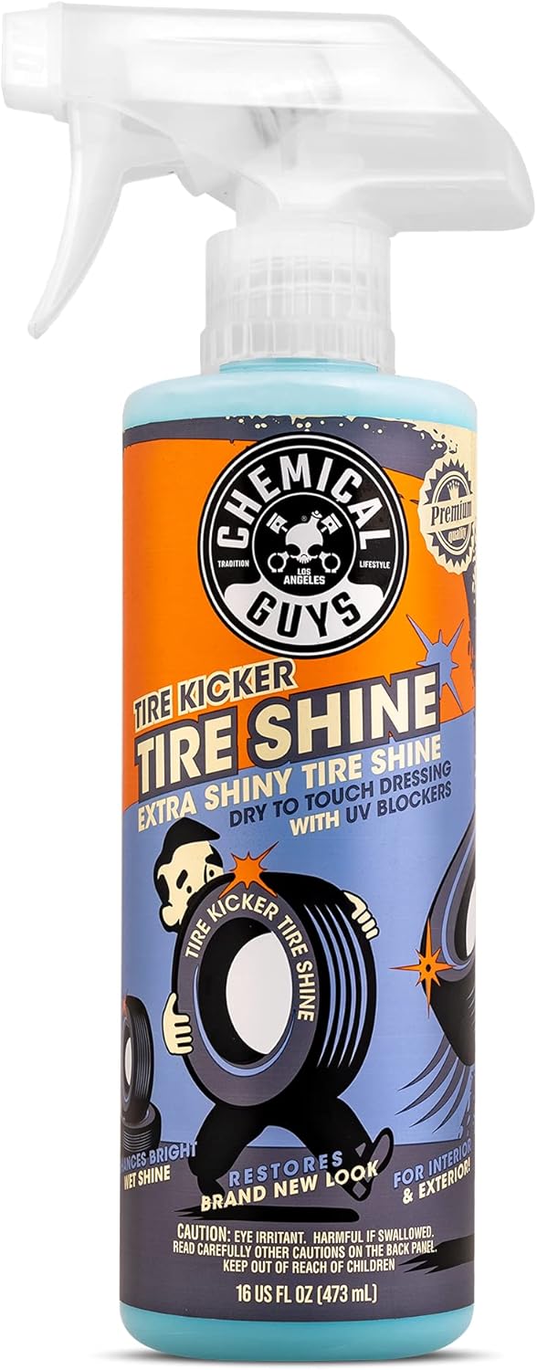 Chemical Guys Tire Kicker Sprayable Extra Glossy Tire Shine (Works on Rubber, Vinyl & Plastic) Safe for Cars, Trucks, Motorcycles, RVs & More, 16 fl oz