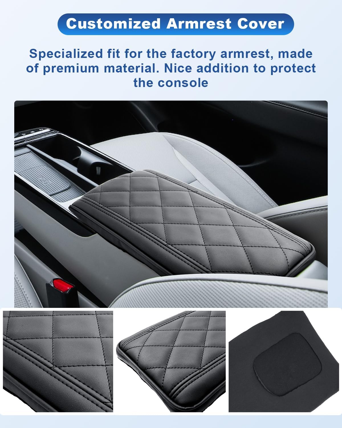 CDEFG Compatible with 2025 Hyundai Tucson Limited Center Console Cover for 2025 Tucson Limited/ 2025 Tucson Hybrid Accessories Armrest Cover 2025 Tucson Middle Console Arm Rest Pad