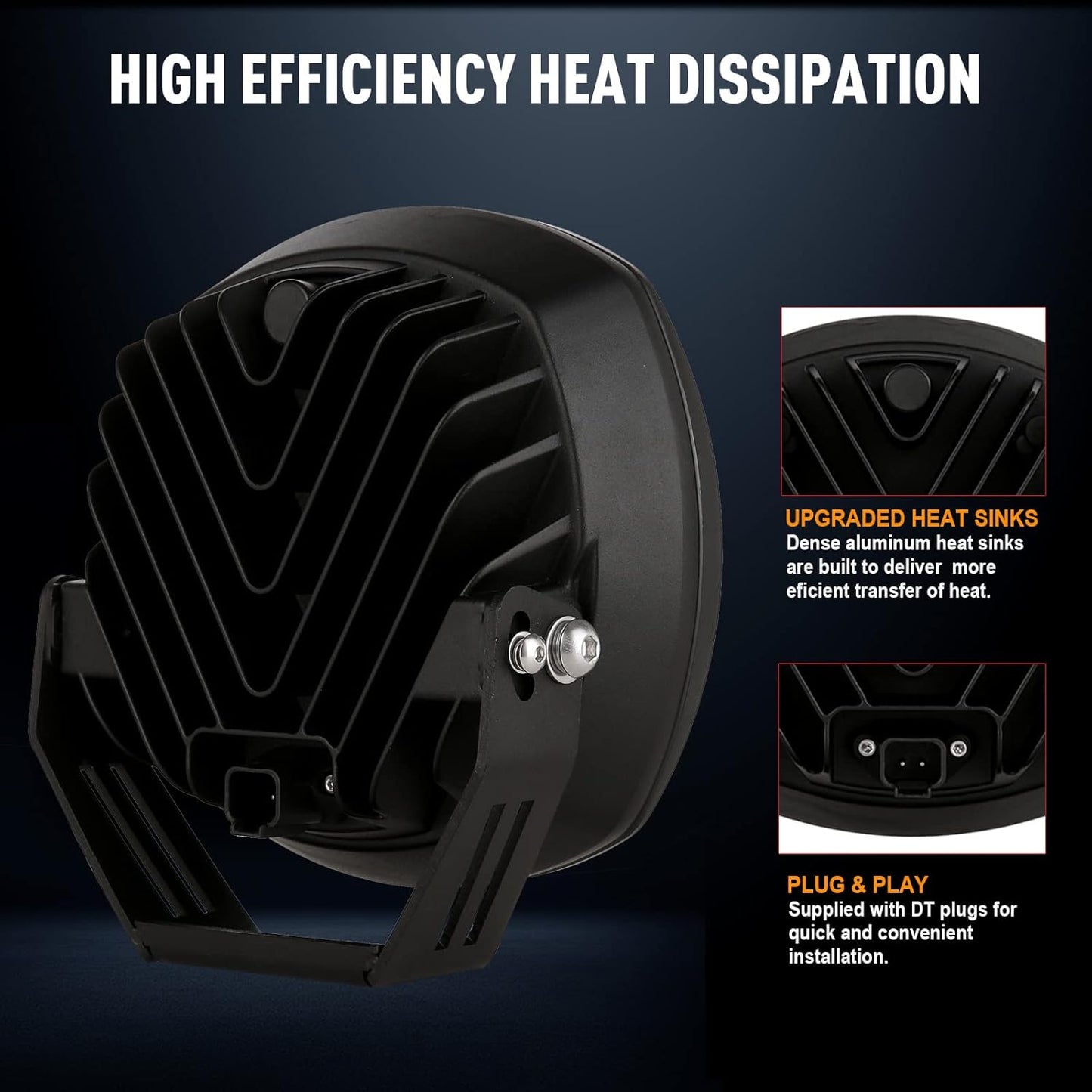 BIGLION.X 7Inch Round LED Amber Driving Offroad Lights 2PCS 210W 32000LM Amber Off road Lights LED Off Road Light Round Waterproof IP68 IP69K 12V 24V for Pickup Trucks SUV ATV UTV 4x4