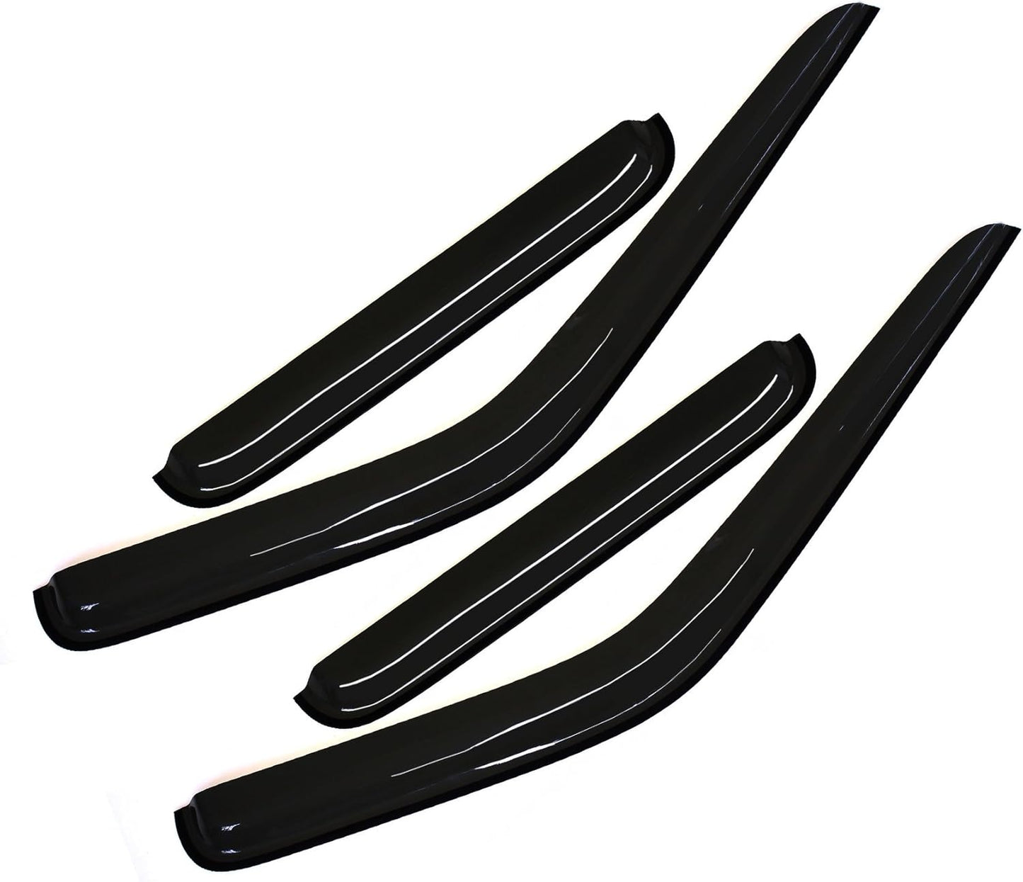 Wind Deflector Compatible with 2000-2004 Nissan Frontier Crew Cab 4 Full Size Doors Smoke Sun/Rain Guard Window Visors 94627