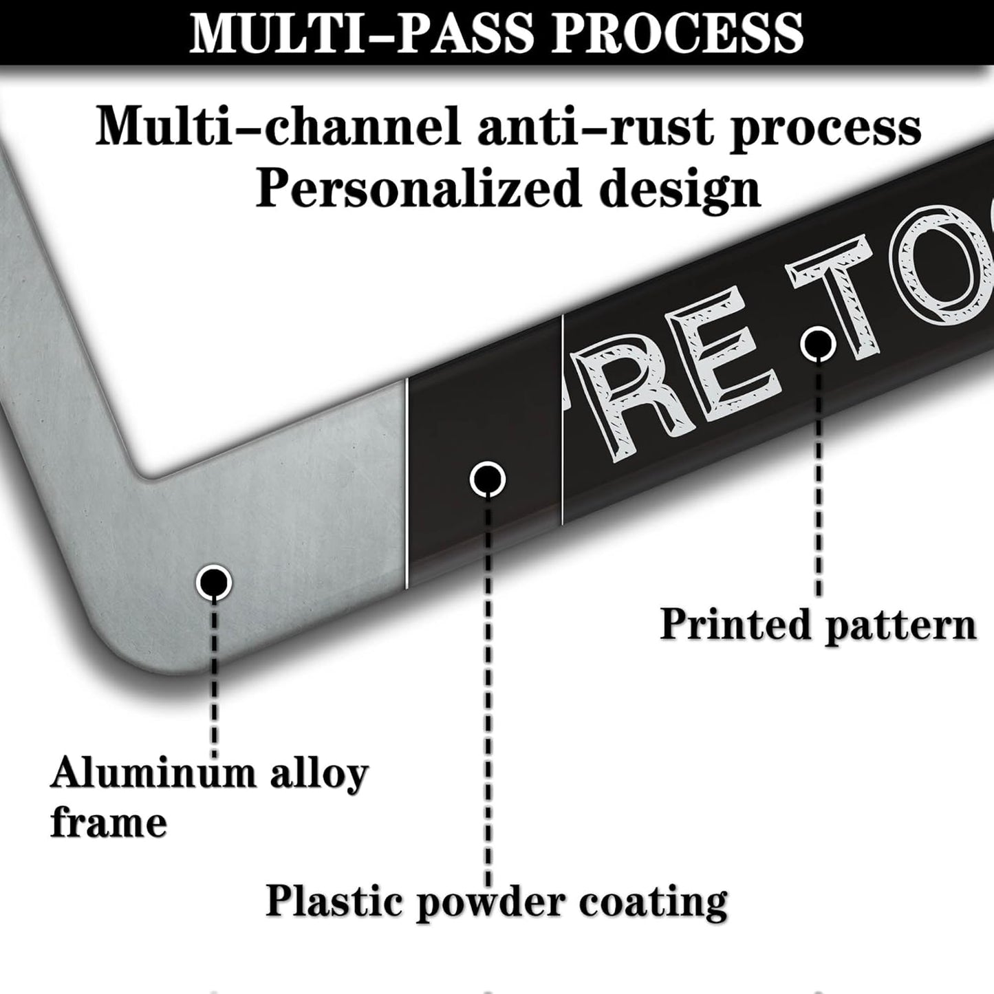 License Plate Cover Black and White License Plate Frames The One Where You’re Too Close Universal Aluminum Car Accessory 2 Pack with Screw Covers Set
