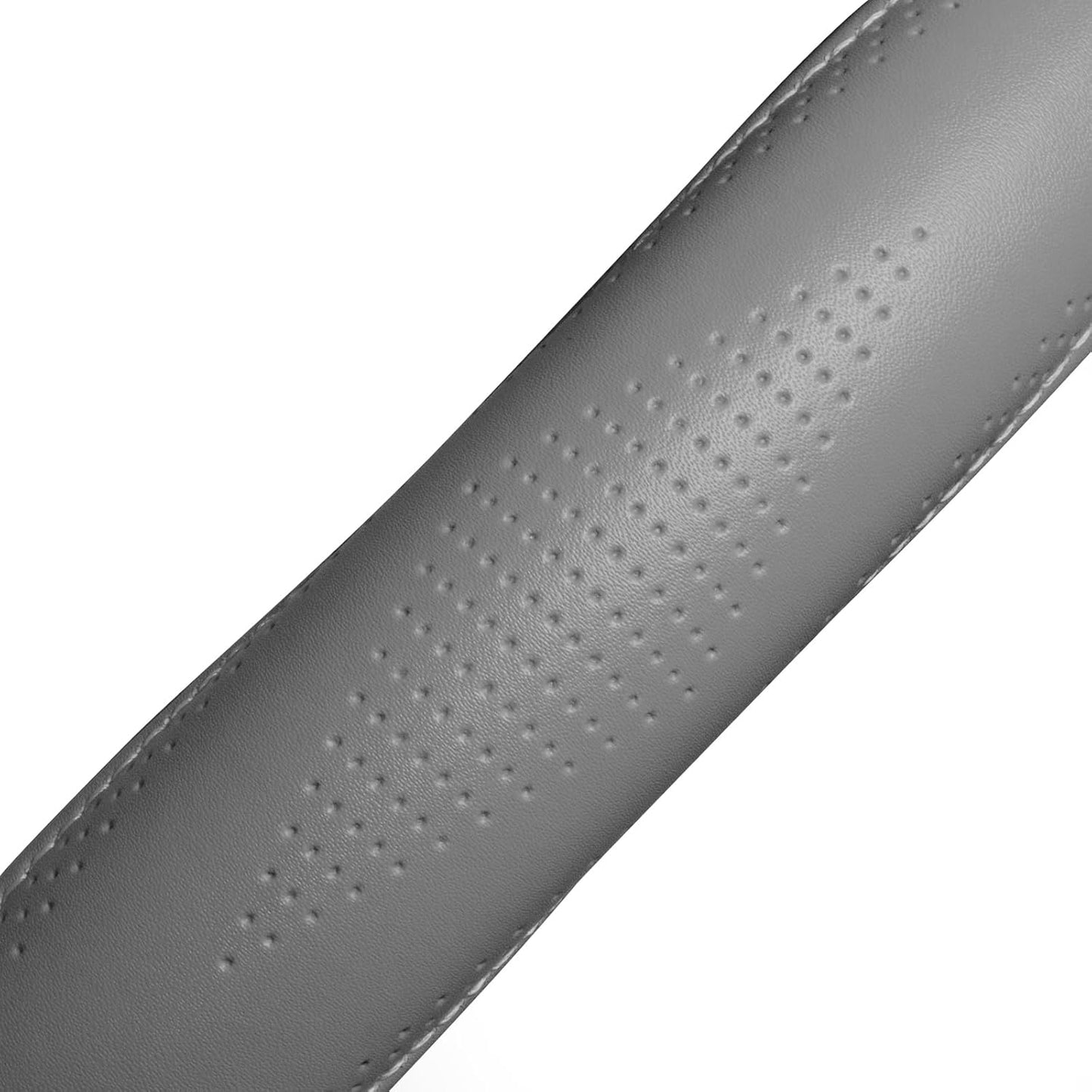 HAOKAY Top Grade Gray Genuine Leather Steering Wheel Cover Men Women, Luxury Steering Wheel Cover for Cars, SUVS and Trucks, Universal 14.5-15 inch