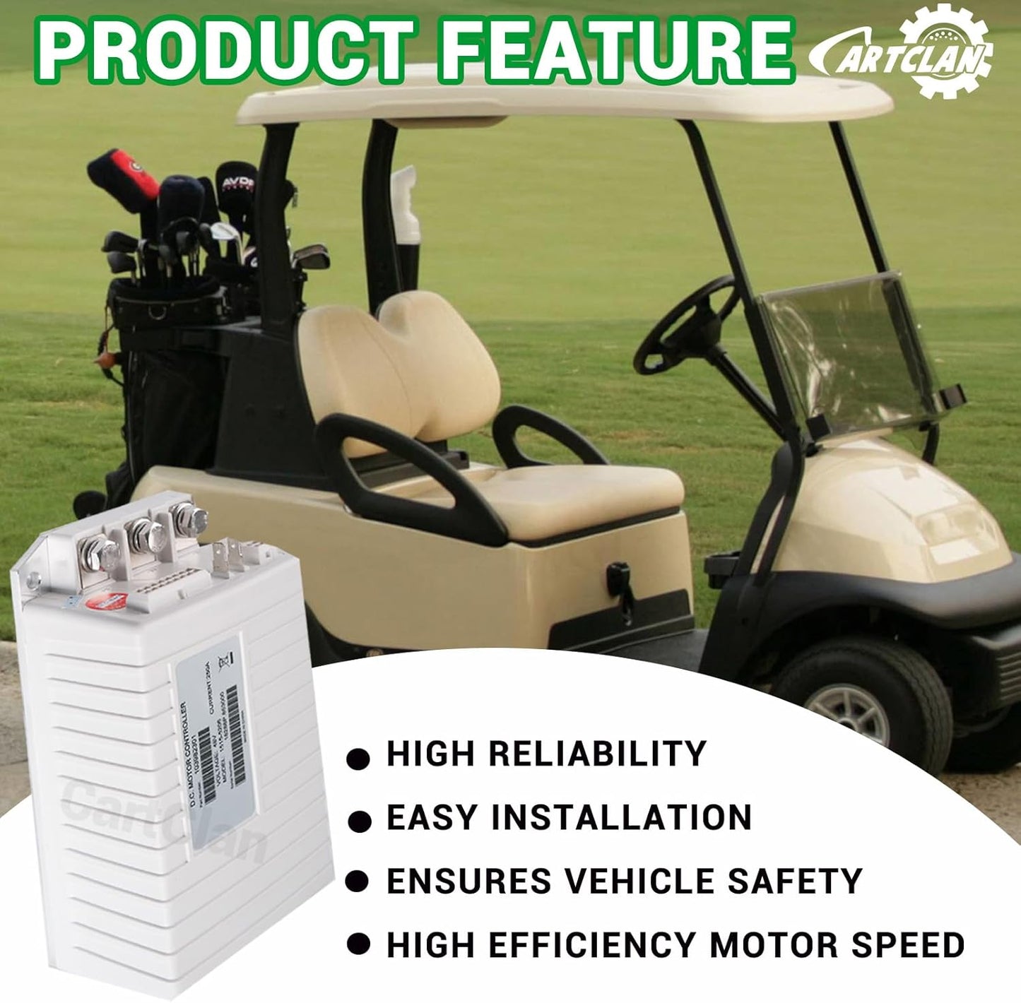 48V 250A Club Car DC Motor Controller, Golf Cart DC Motor Controller Speed Controller Suitable for Club Car Precedent/DS Golf Carts