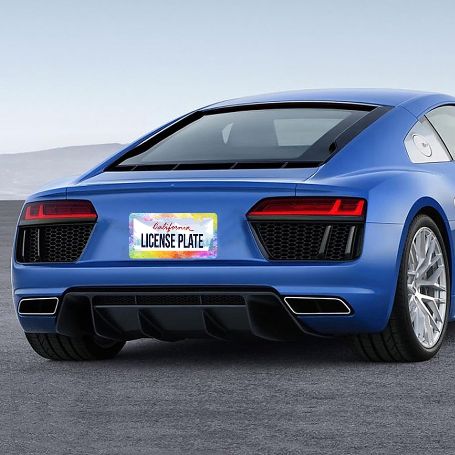 Colorful Rainbow Personalized License Plate Frame License Plate Stainless Steel o Parts Funny License Plate Decorative with Screws Size 12.3" x 6.3" for Men Women