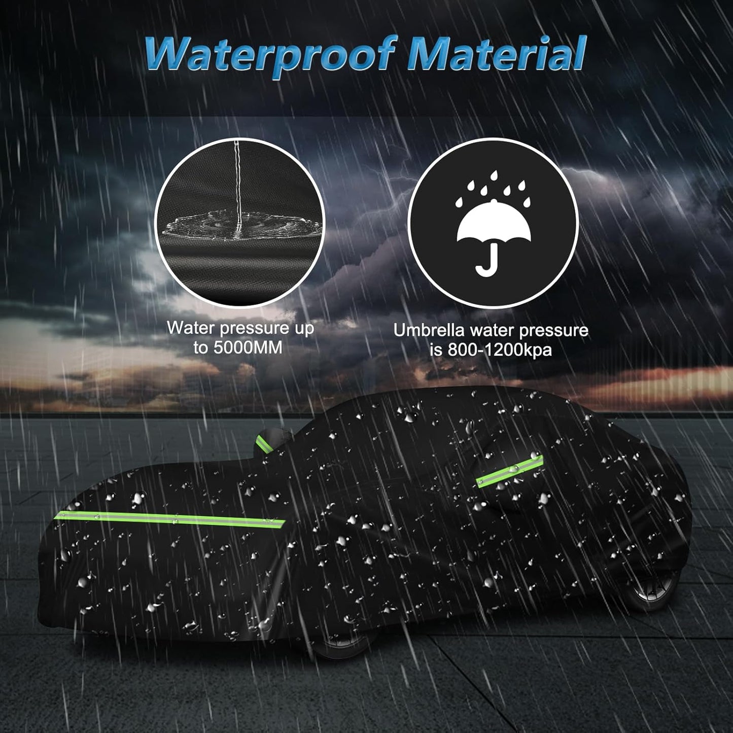 Waterproof Full Car Cover Custom Fit for Mazda Miata MX-5 1989-2023, All Weather OutdoorWindproof Heavy Duty Protection with Zipper and Soft Cotton Lining, Storage Bag(Black)