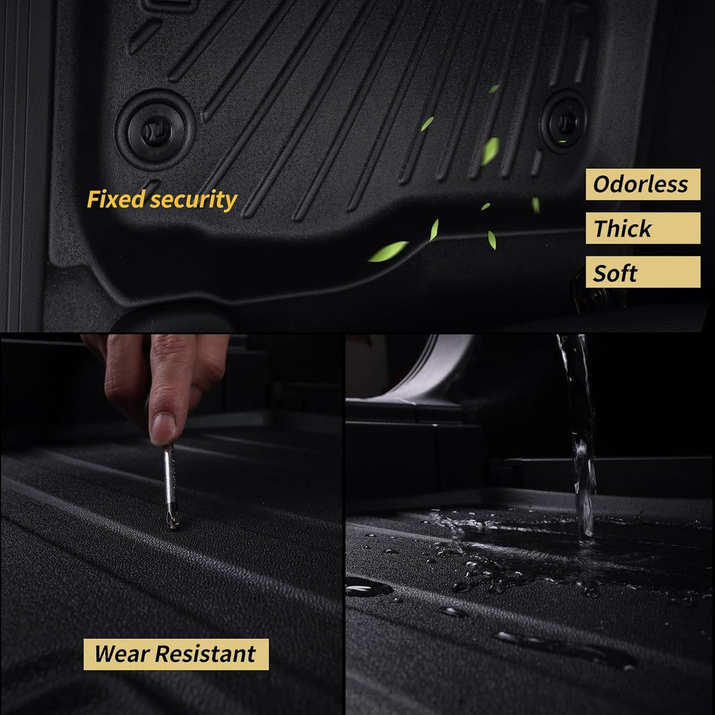 Floor Mats for 2024 2025 Toyota Land Cruiser TPE All Weather Protection Car Floor Liners All Season Guard Odorless Anti-Slip Mats Accessory Custom Fit for 2024 2025 Toyota Land Cruiser-Black