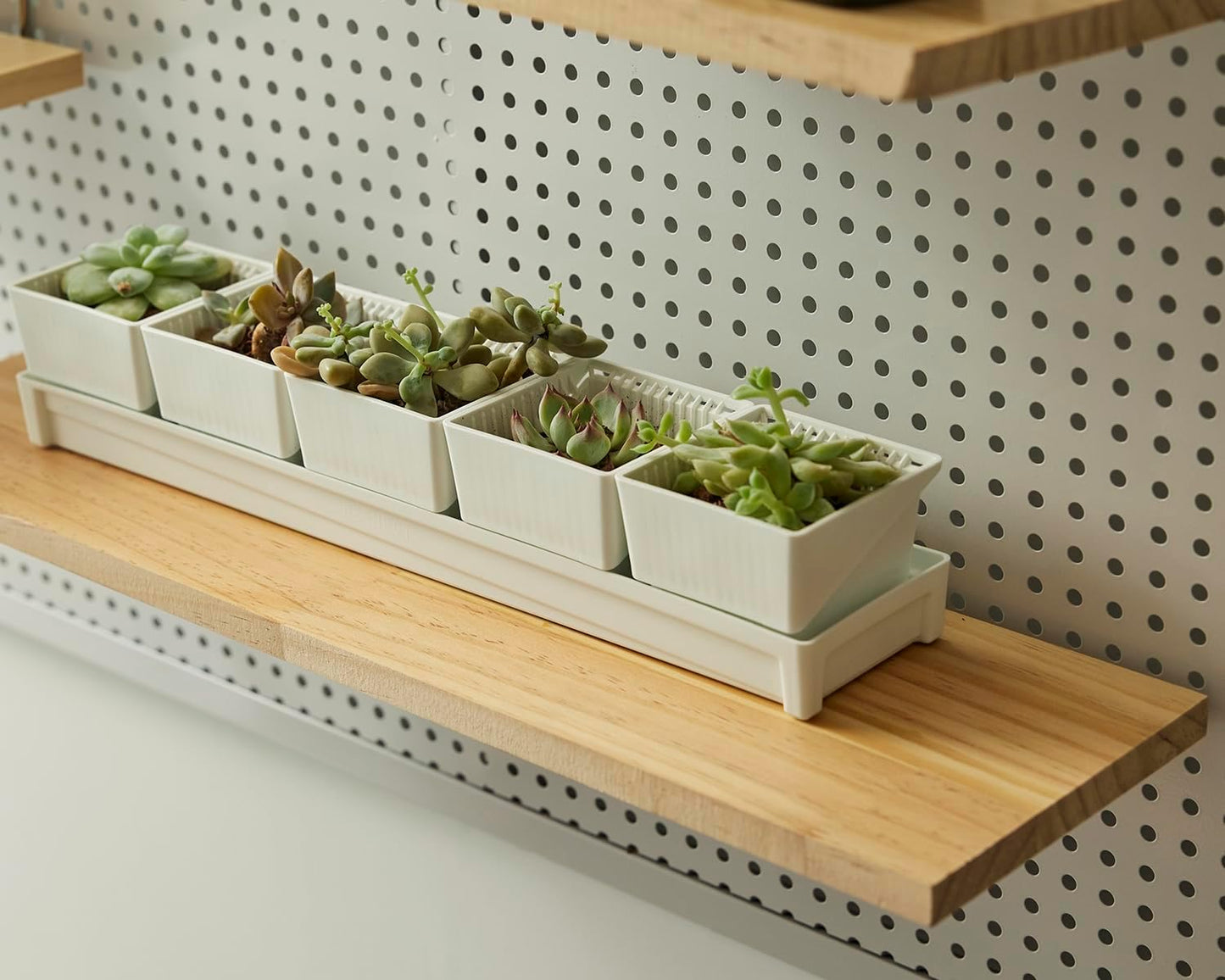 SEVENY 2 Pack Pegboard Shelf Wall Organizer, Pine Wooden Garage Tool Storage,PegBoard Shelve, Wooden Board for Walls, Apartment, Office Organization, Kitchen, Craft Room, Workshop,Studio Garage,Large