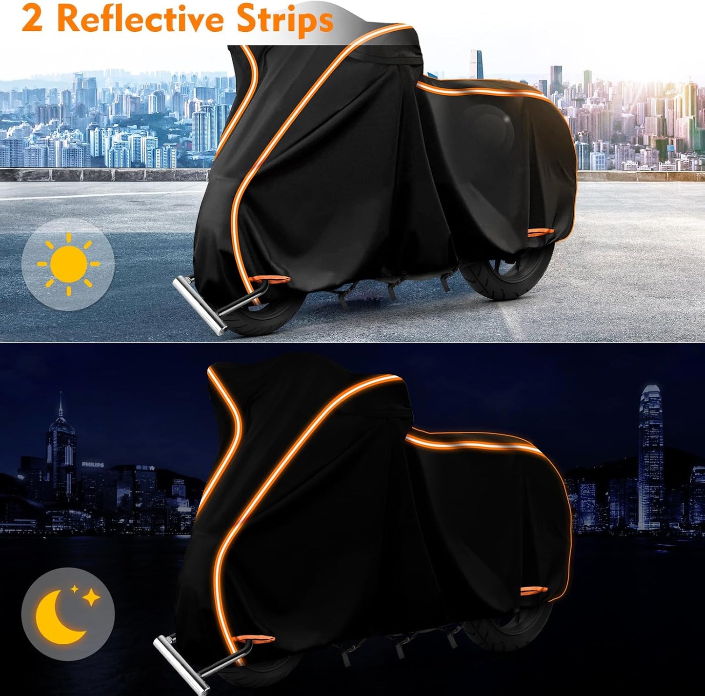 420D Waterproof Motorcycle Cover for Honda Africa Twin,CRF250f, CRF300l and NC750X/CB500X/XR150, Outdoor Bike Cover Windproof Heavy Duty Waterproof All Weather Protection