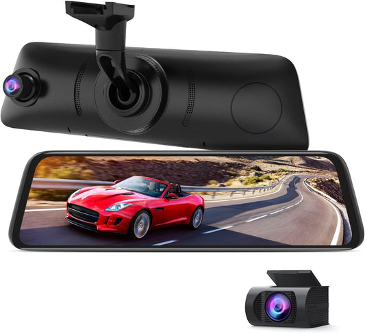 AUTO-VOX V5PRO 1080P 9.35'' OEM Rear View Mirror Camera, Full Laminated Ultrathin Touch Screen Mirror Dash Cam Front and Rear with No Glare, Super Night Vision Car Backup Camera Mirror
