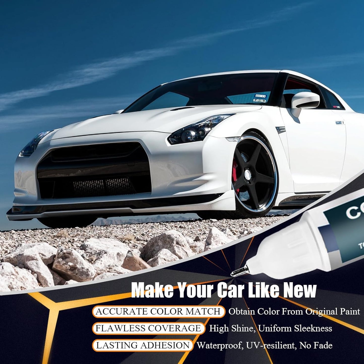 KH3 Black Obsidian/Super Black Touch Up Paint for Nissan, Car Paint Pen Scratch Repair Two-In-One Touch Up Paint, Premium Car Scratch Remover for Deep Scratches