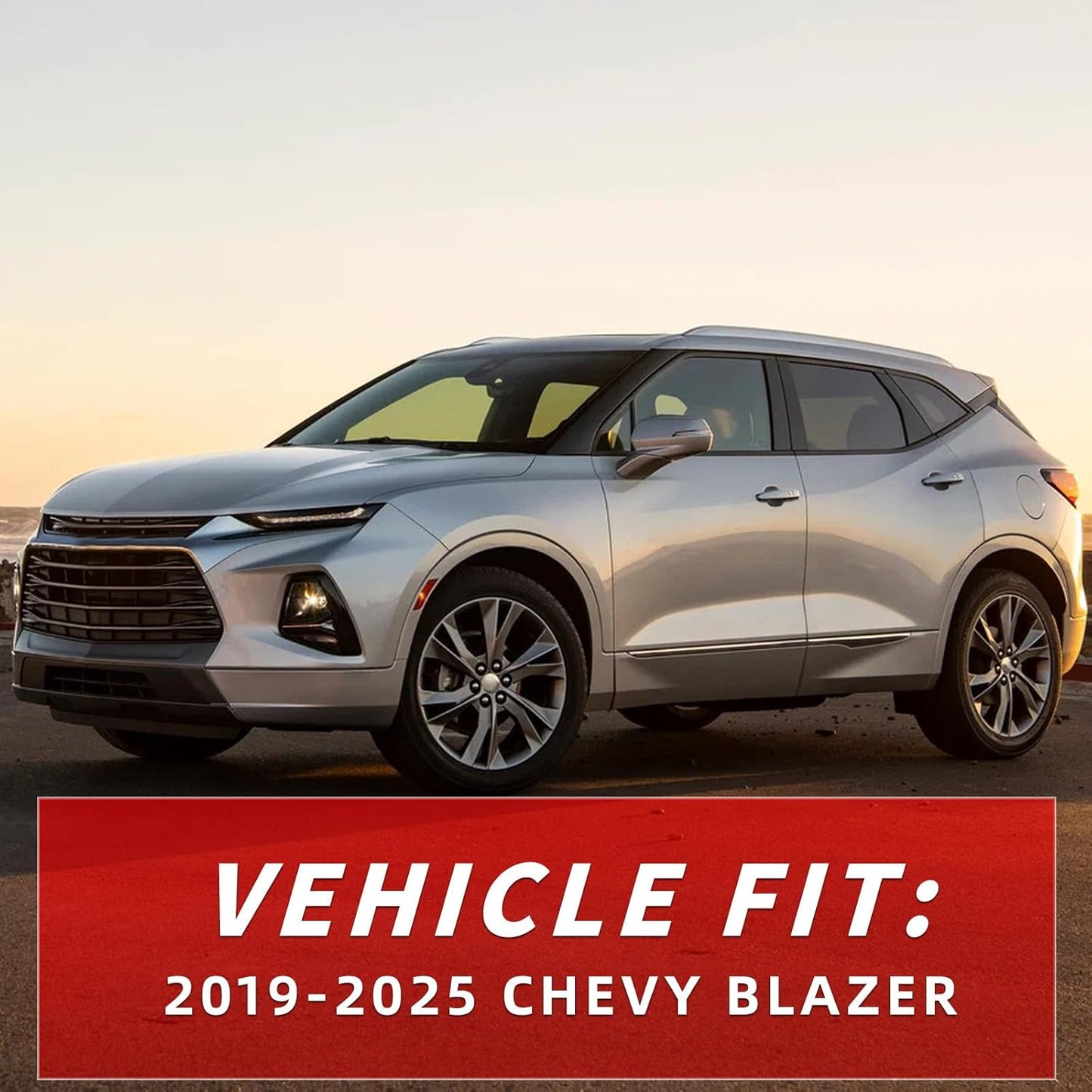 in Channel Rain Guards Fit for Chevrolet Chevy Blazer 2019 2020 2021 2022 2023 2024 2025, Smoke Tinted Side Window Wind Deflectors, Vent Window Visors Shades Shield, 4pcs