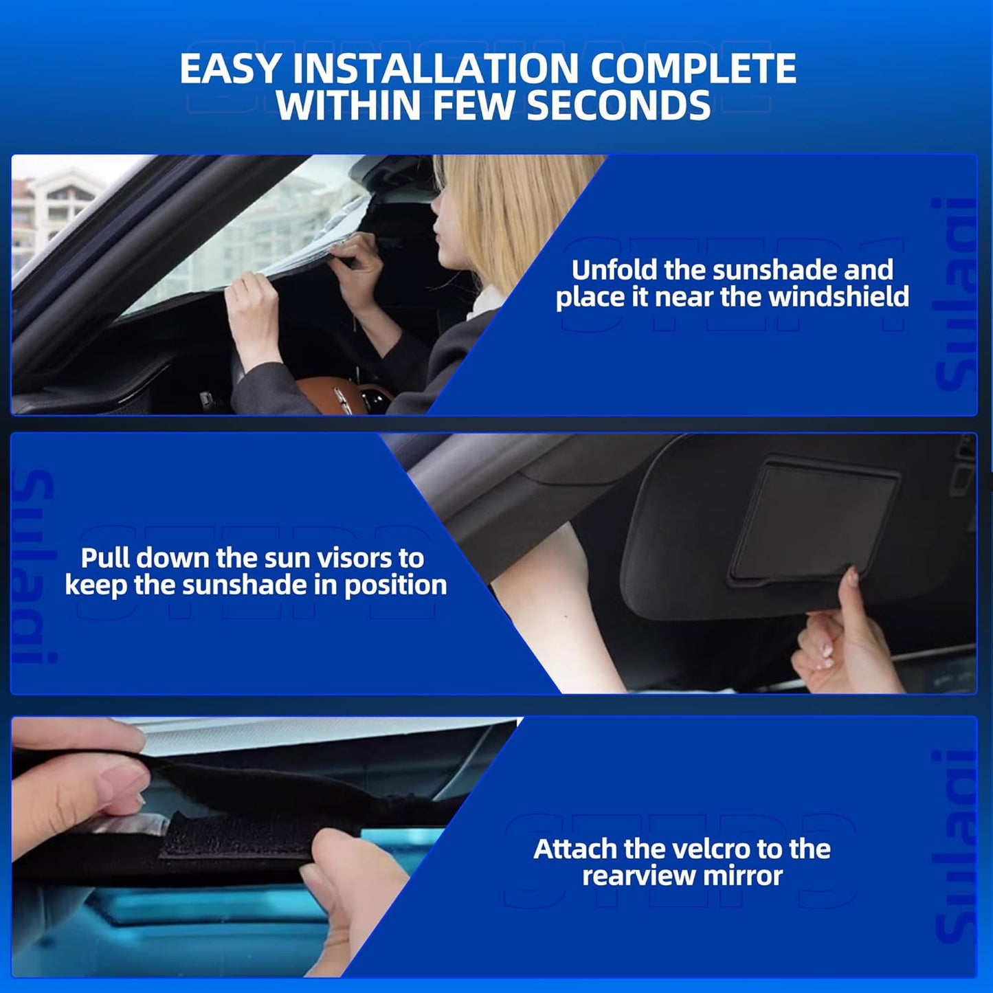 Windshield Sun Shade for Toyo-ta 4runner 2010-2025 4-Runner Foldable Sunshade Custom Fit Front Window Car Interior Accessories Protector Blocks UV Rays