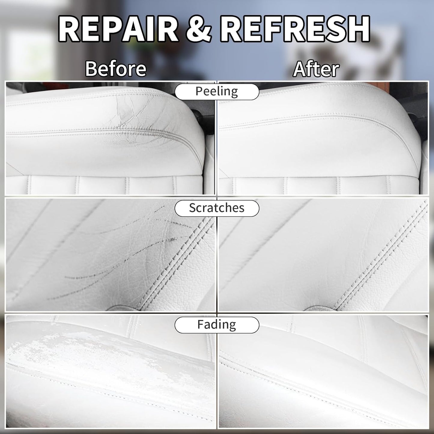 White Leather Recoloring Balm with 100ml Mink Oil,Leather Couch Scratch Remover,Leather Repair kit for Vinyl Furniture and Car Interior,Leather Dye Paint,Mink Oil for Leather